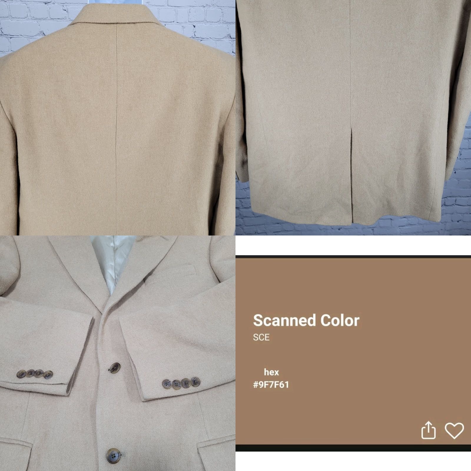 Lands' End Lands' End Blazer Sport Coat 2 Button Single Vented Notch Mens 43 Regular Brown Camelhair 100% Camelhair/Acetate Lining Long Size 46R - 9 Thumbnail