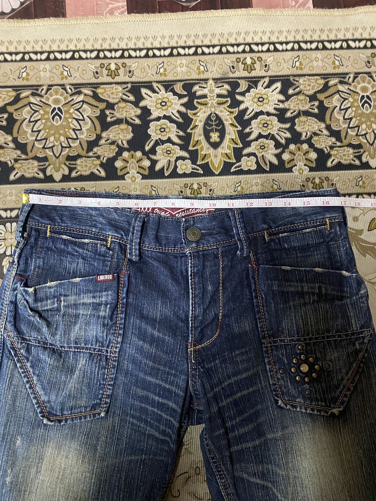 If Six Was Nine Japanese Brand Liberto Xxx Flare Distressed Denim Size US 33 - 16 Thumbnail
