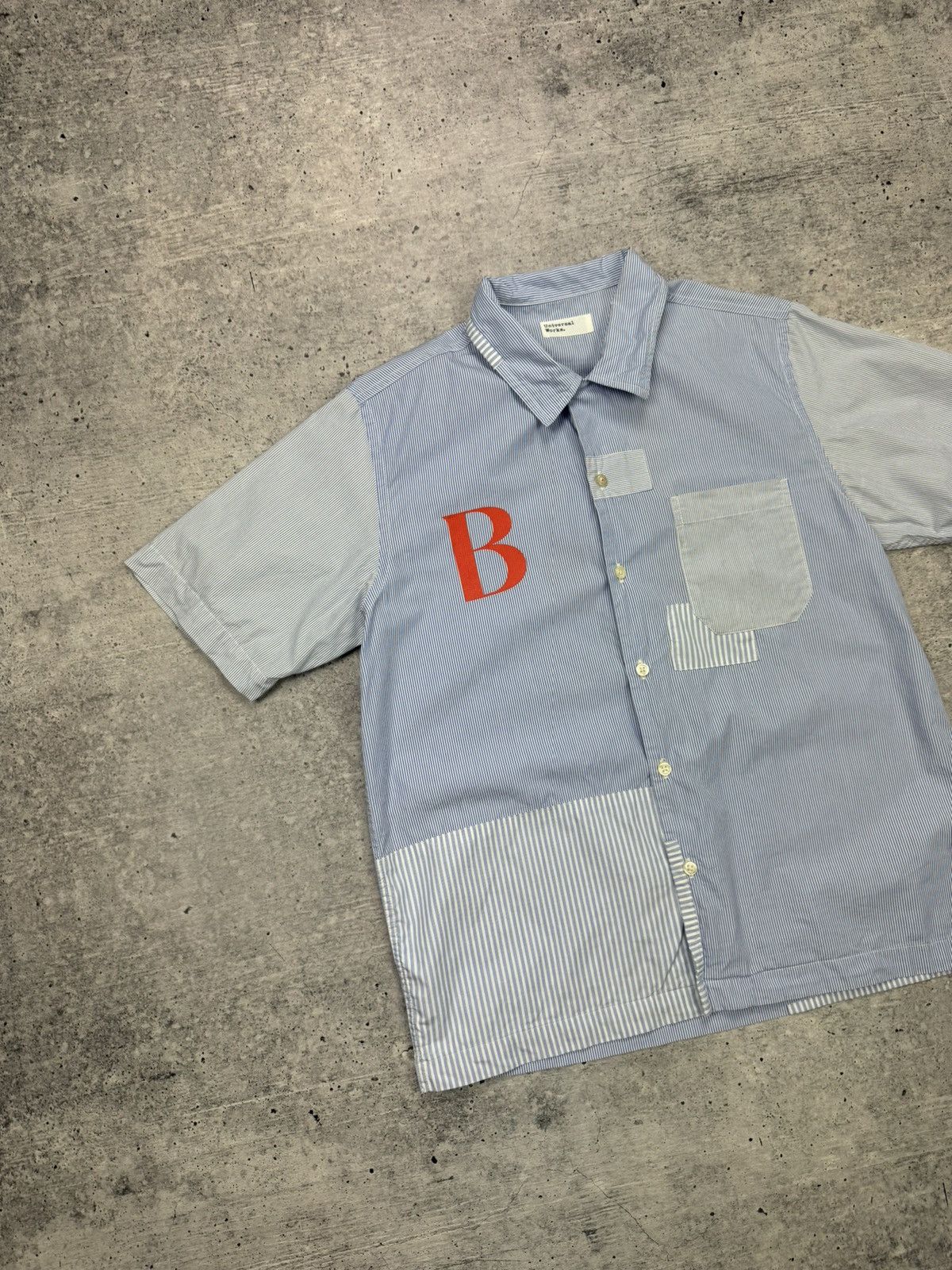 Universal Works Vintage Universal Works Big Logo Patchwork Button Shirt Y2K Size US S / EU 44-46 / 1 - 3 Thumbnail