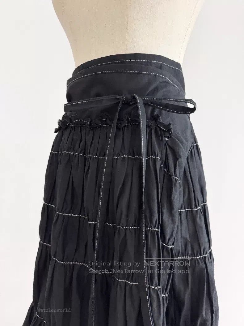 Comme des Garcons Comme Des Garcons size F Gathered Tie Wrap Skirt Size 22" - 4 Thumbnail