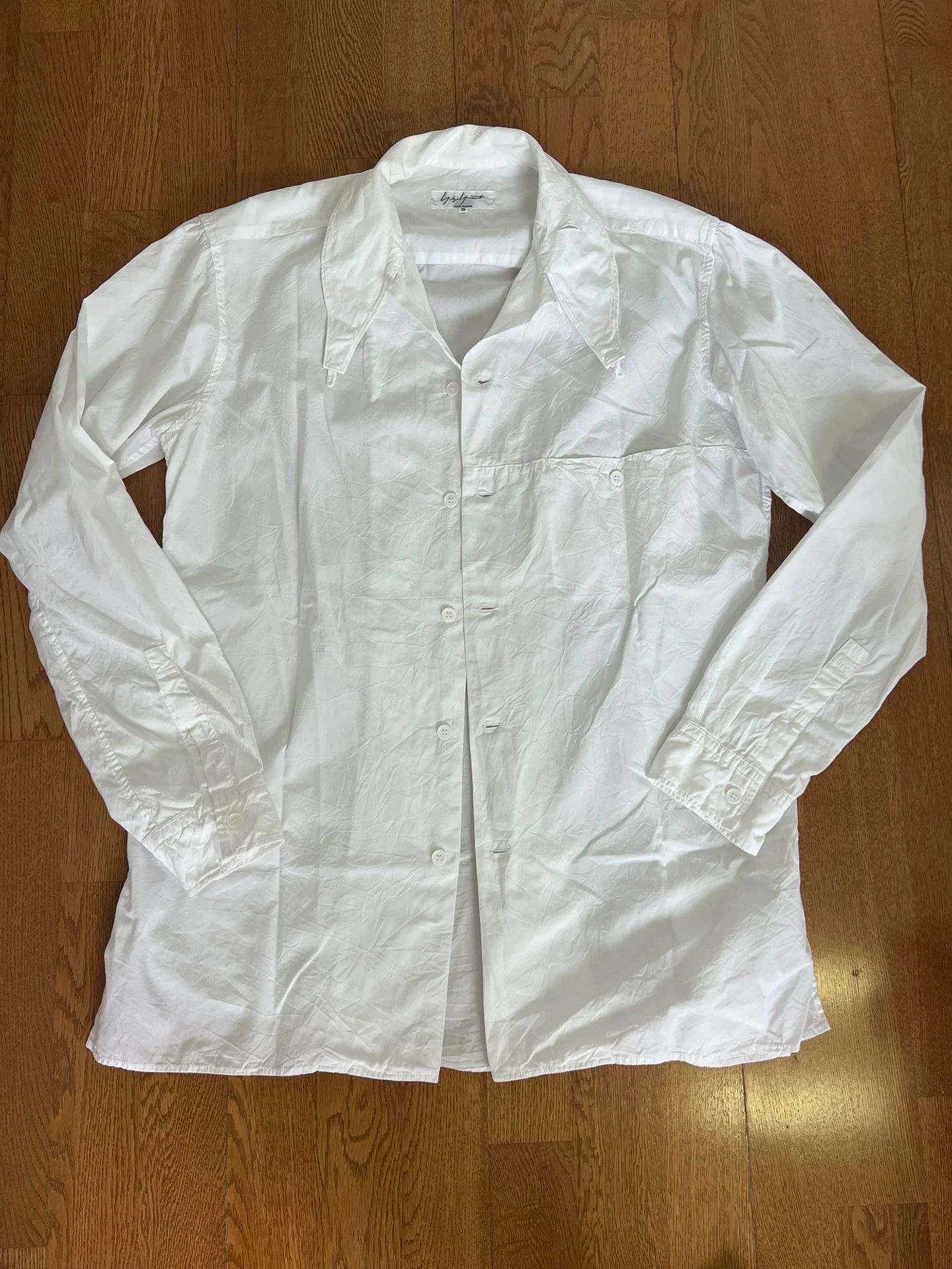 Yohji Yamamoto Yohji Yamamoto White Turtleneck Shaped Shirt - -DMC Size US L / EU 52-54 / 3 - 1 Thumbnail