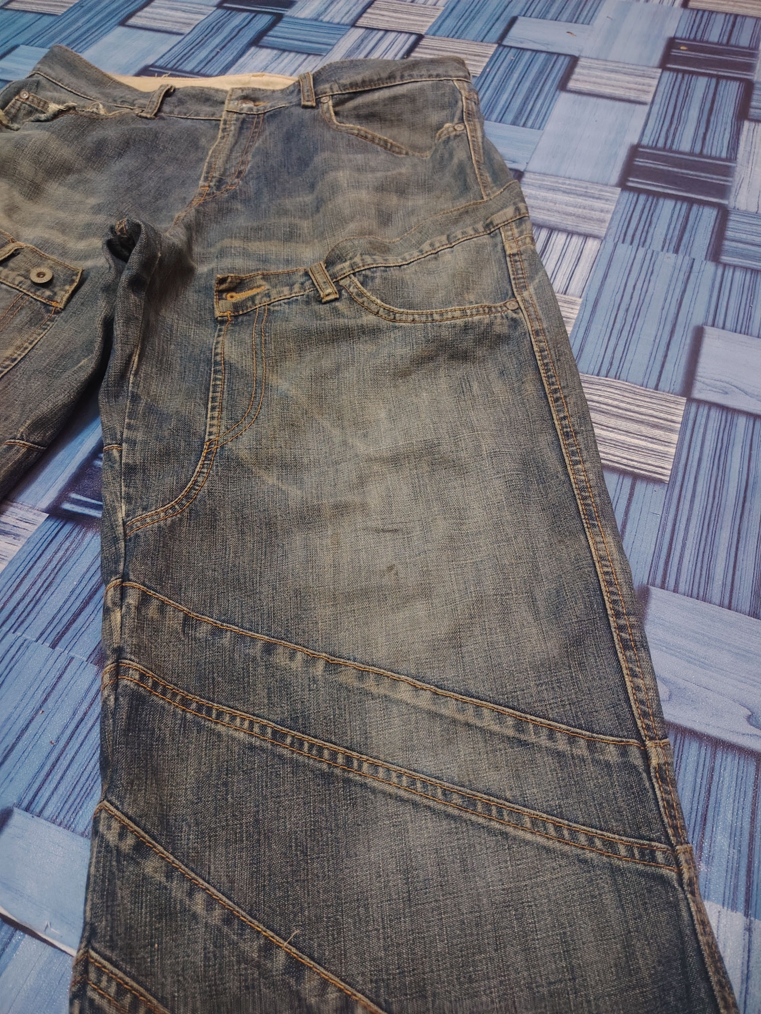 Who Decides War Rare Double Waist Japanese Incredible Distressed Baggy Style Size US 34 / EU 50 - 15 Thumbnail