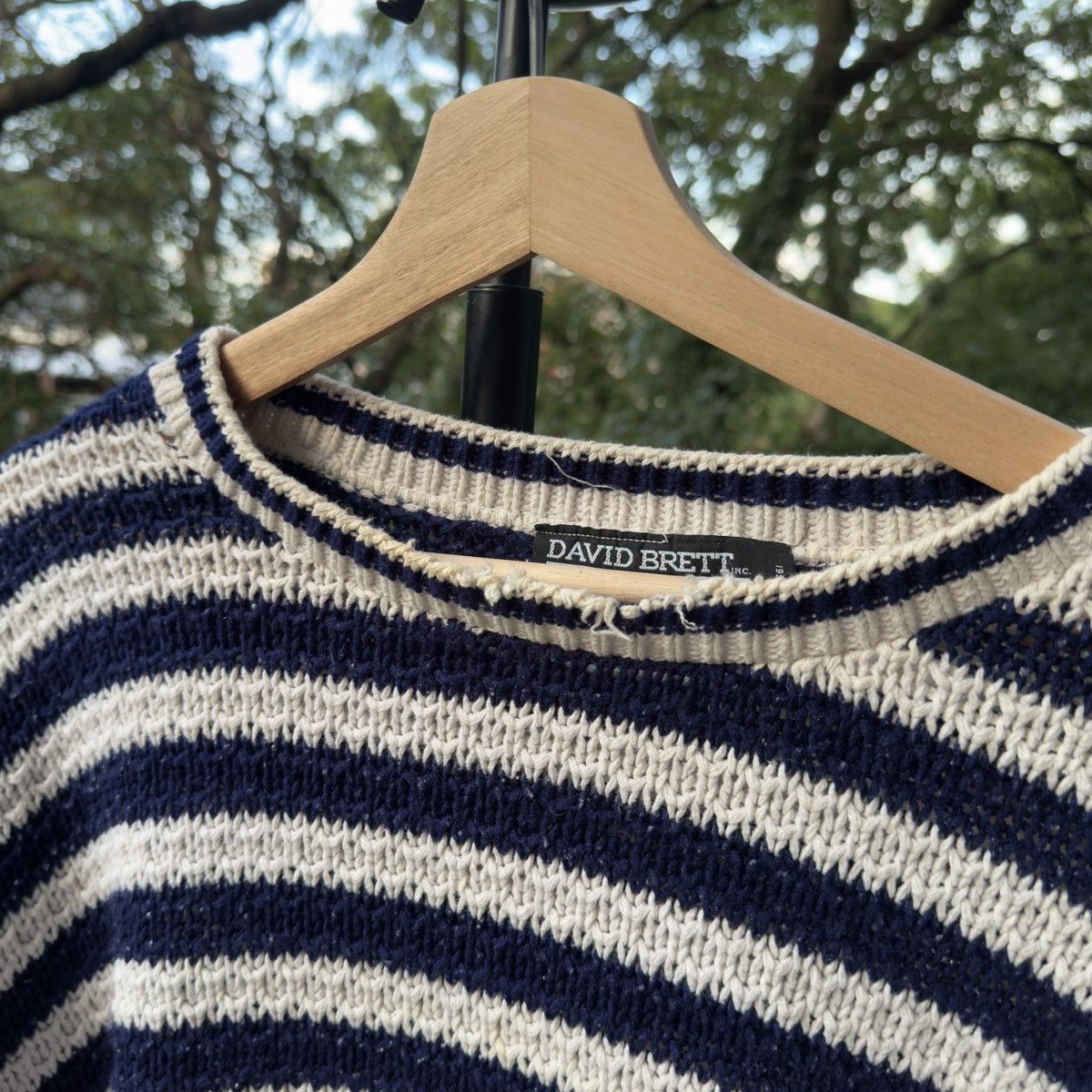 Vintage Thrashed Faded Distressed Striped Knit Sweater ERD Grunge Size US XL / EU 56 / 4 - 3 Thumbnail