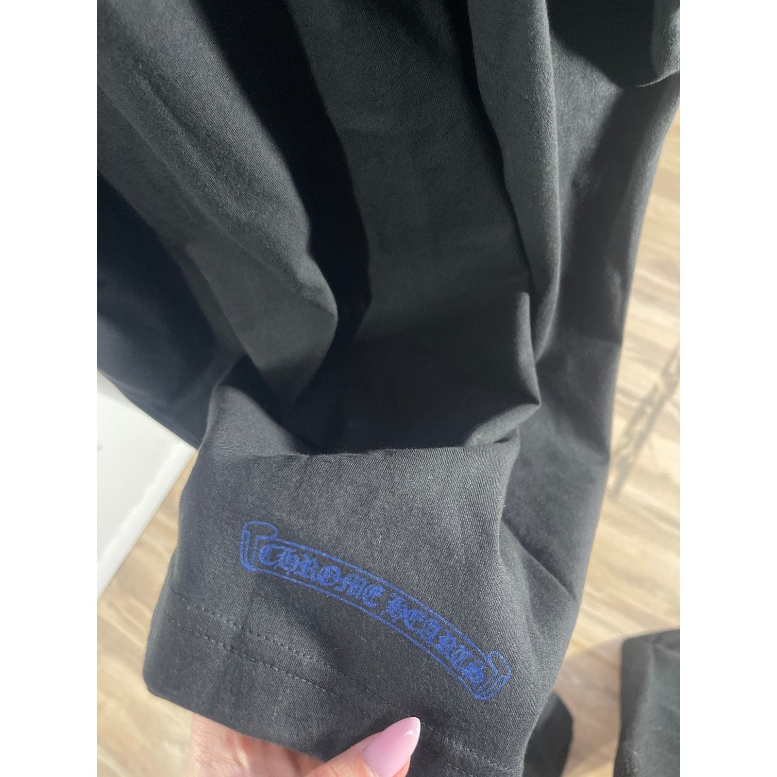 Chrome Hearts Chrome Hearts Blue Neck Logo Black S/S T-Shirt - Size Large Size US L / EU 52-54 / 3 - 3 Thumbnail
