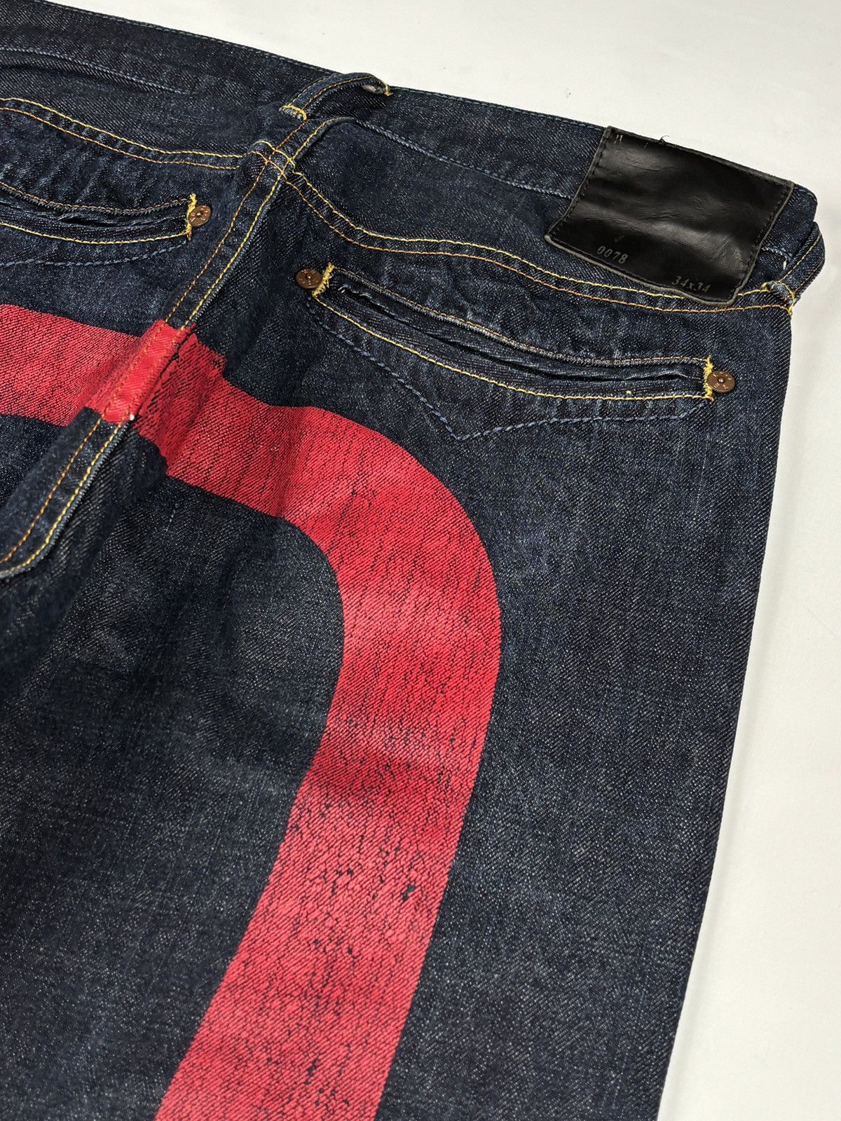 Evisu Lot. 0078 Double Sided Seagull Print Daicock Selvedged Jeans Size US 34 / EU 50 - 4 Thumbnail