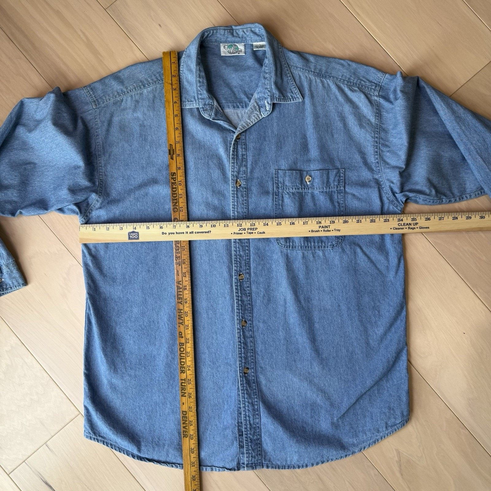 Vintage Vintage Flintstones Shirt Large Blue Long Sleeve Button Up Size US L / EU 52-54 / 3 - 2 Thumbnail