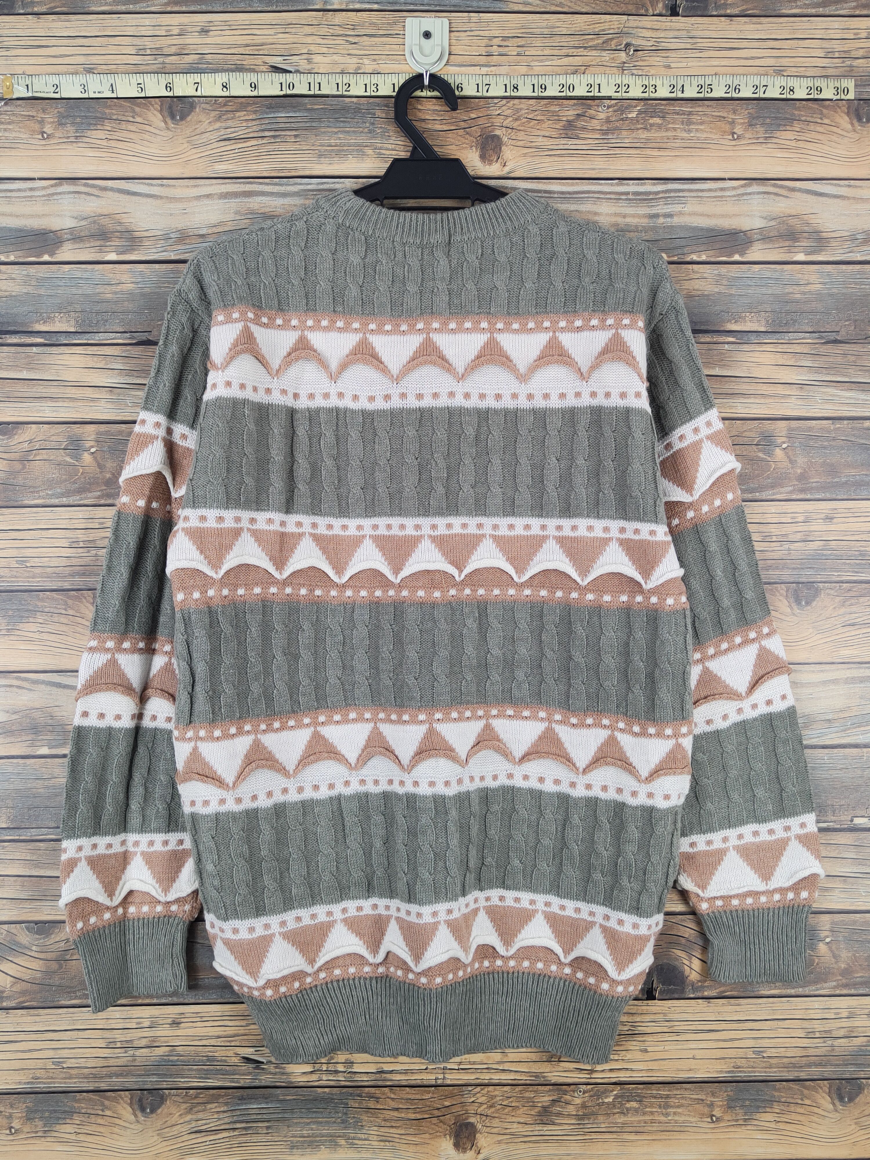 Aran Isles Knitwear Community Green Brown Knitwear Sweatshirts #W1092 Size US M / EU 48-50 / 2 - 7 Thumbnail