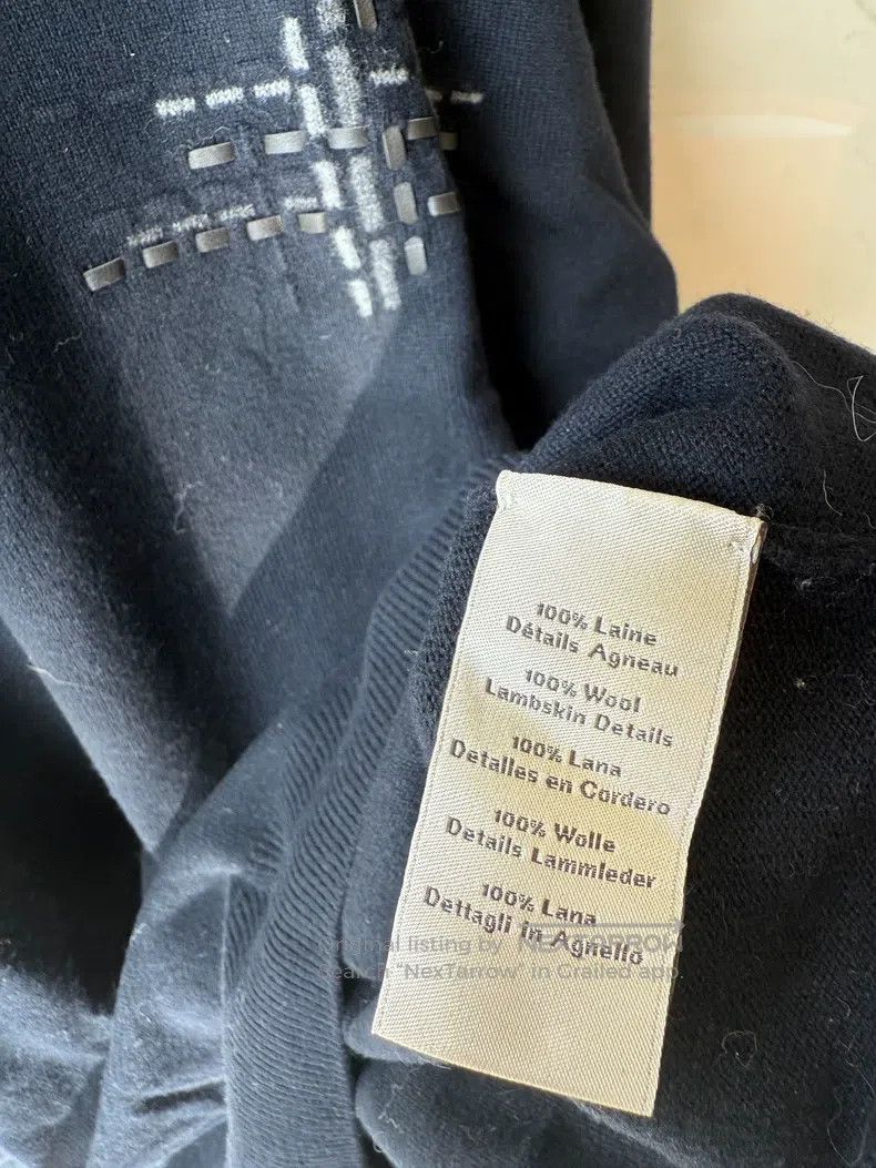Hermes Hermes Men's black knitted long-sleeve pullover wool sweat Size US XL / EU 56 / 4 - 5 Thumbnail