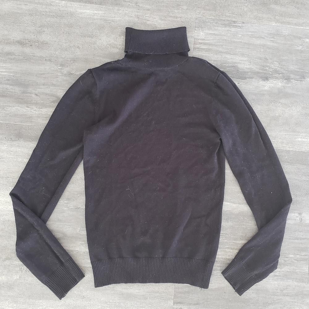Designer Black Basic Bozzolo Turtleneck Sweater Size M / US 6-8 / IT 42-44 - 2 Thumbnail