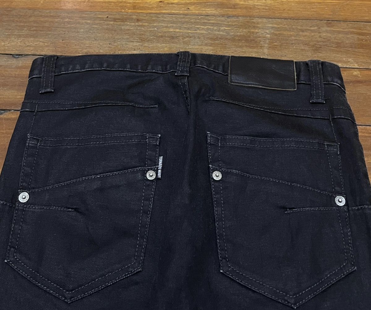 14th Addiction Rare Design Vintage Tornado Mart Flared Waxed Jeans 2000s Size US 28 / EU 44 - 4 Thumbnail