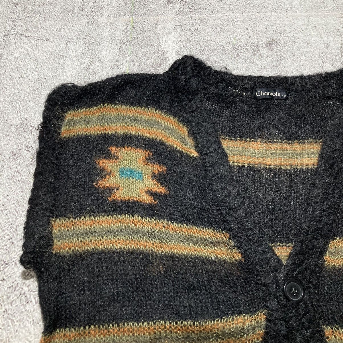 Japanese Brand 2000s Chamois Navajo Motif Mohair Wool Knit Vest Black Size US L / EU 52-54 / 3 - 3 Thumbnail