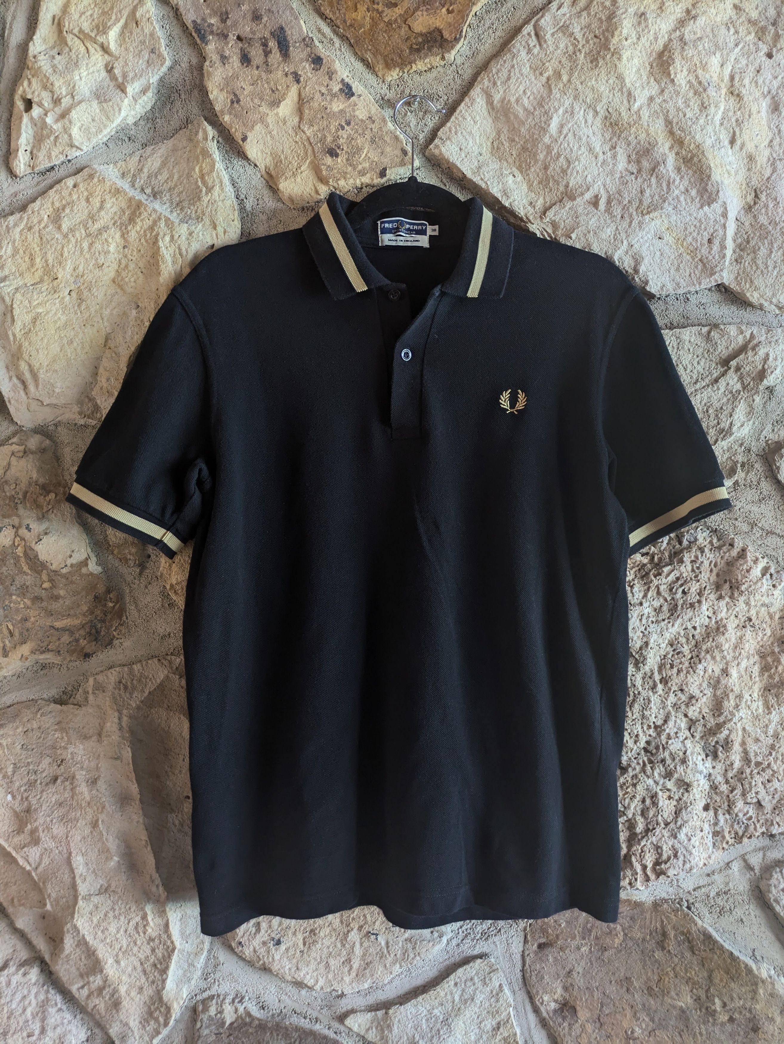 Fred Perry x Raf Simons champagne black polo