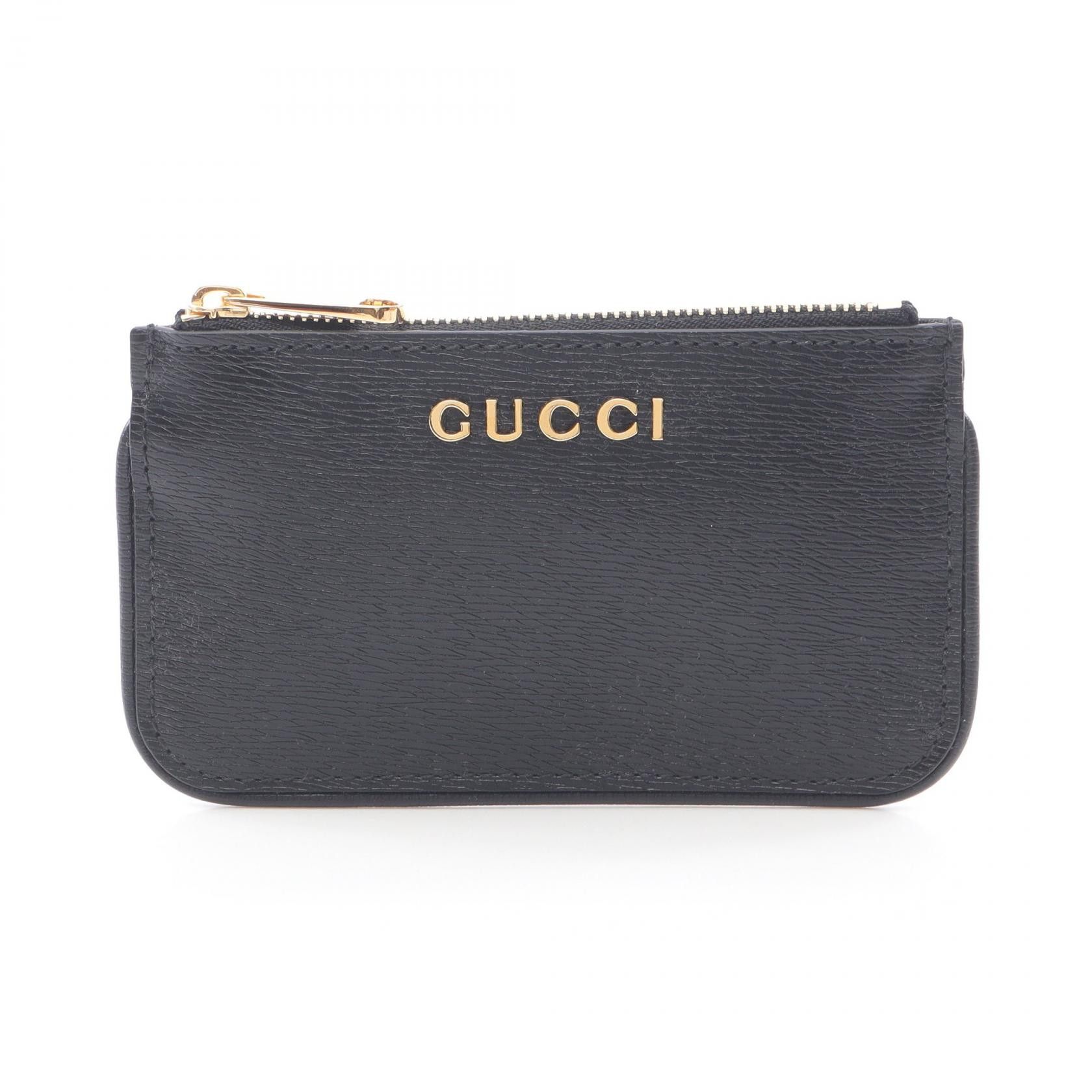 Gucci Gucci Gucci Script Leather Coin Case Leather Coin Case 7901020OP0N1000 Size ONE SIZE - 1 Thumbnail