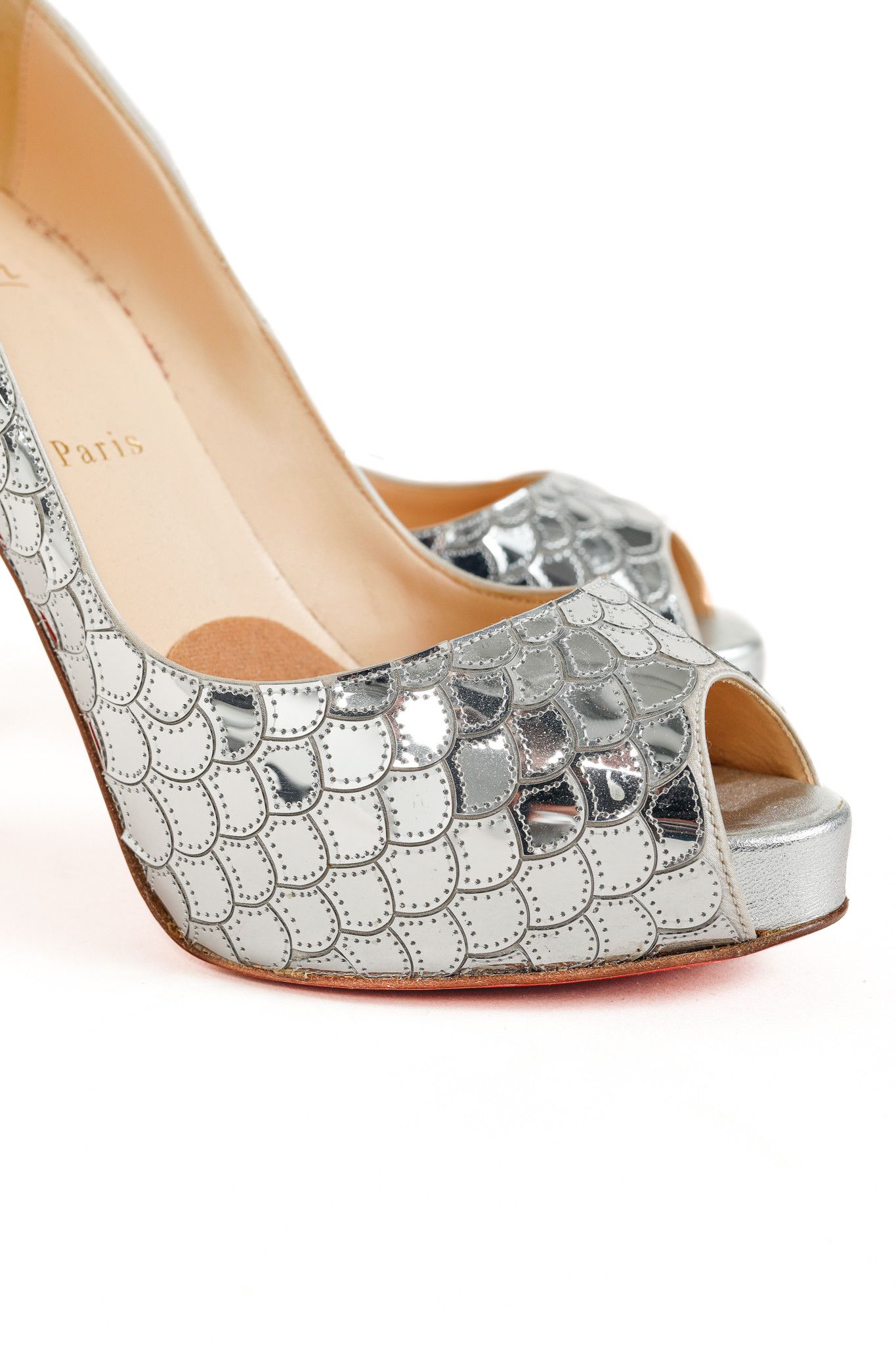 Christian Louboutin Christian Louboutin Poseidon Scale Peep-Toe Platform Pumps Size US 9 / IT 39 - 7 Thumbnail