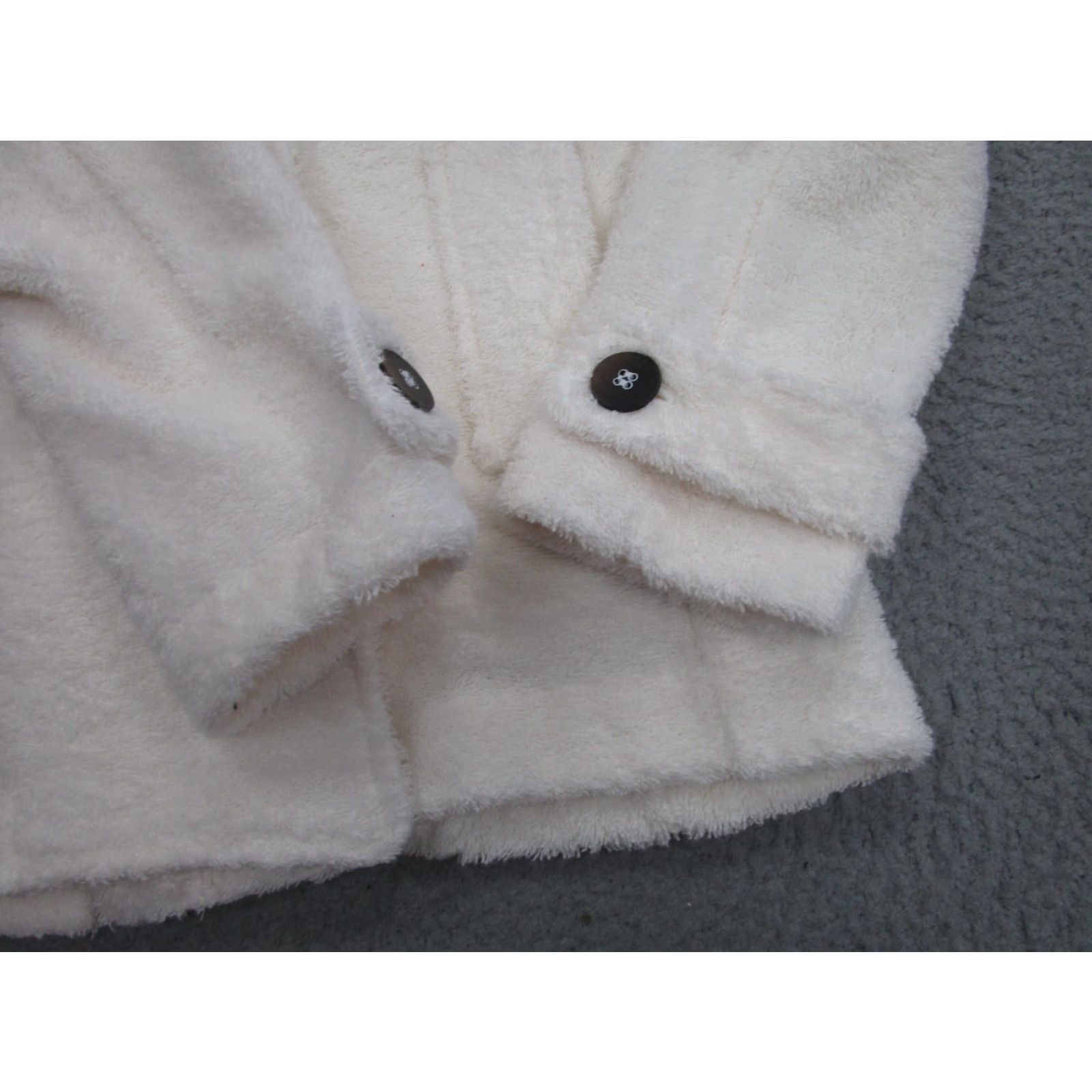 Doublet Simone Fan Coat Womens S/M White Soft Terry Pea Coat Double Breasted Button USA Size S / US 4 / IT 40 - 5 Thumbnail