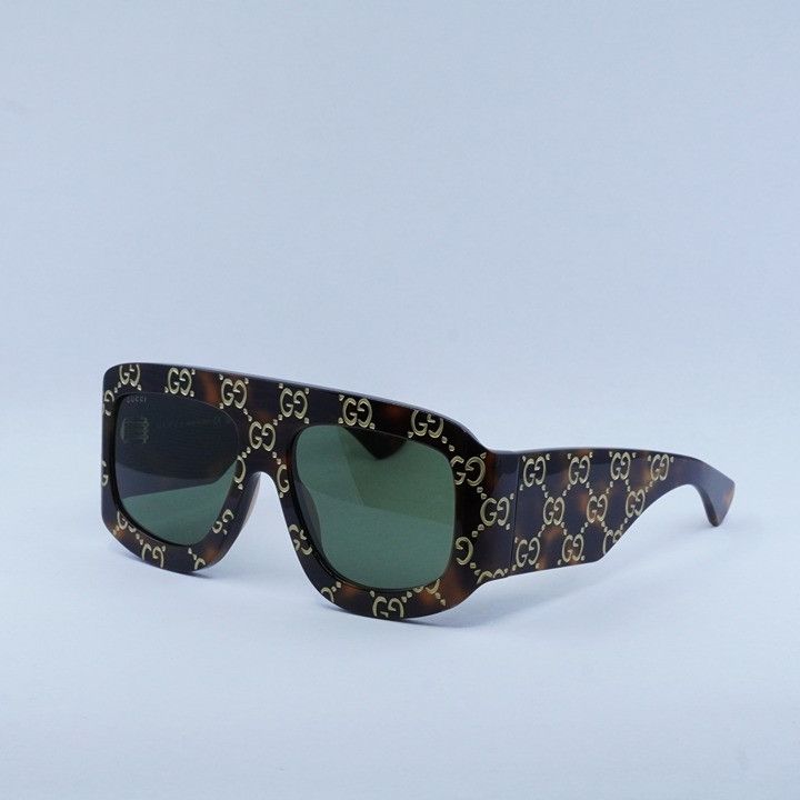 Gucci GG0983S 002 Sunglasses Havana With Gold GG Pattern