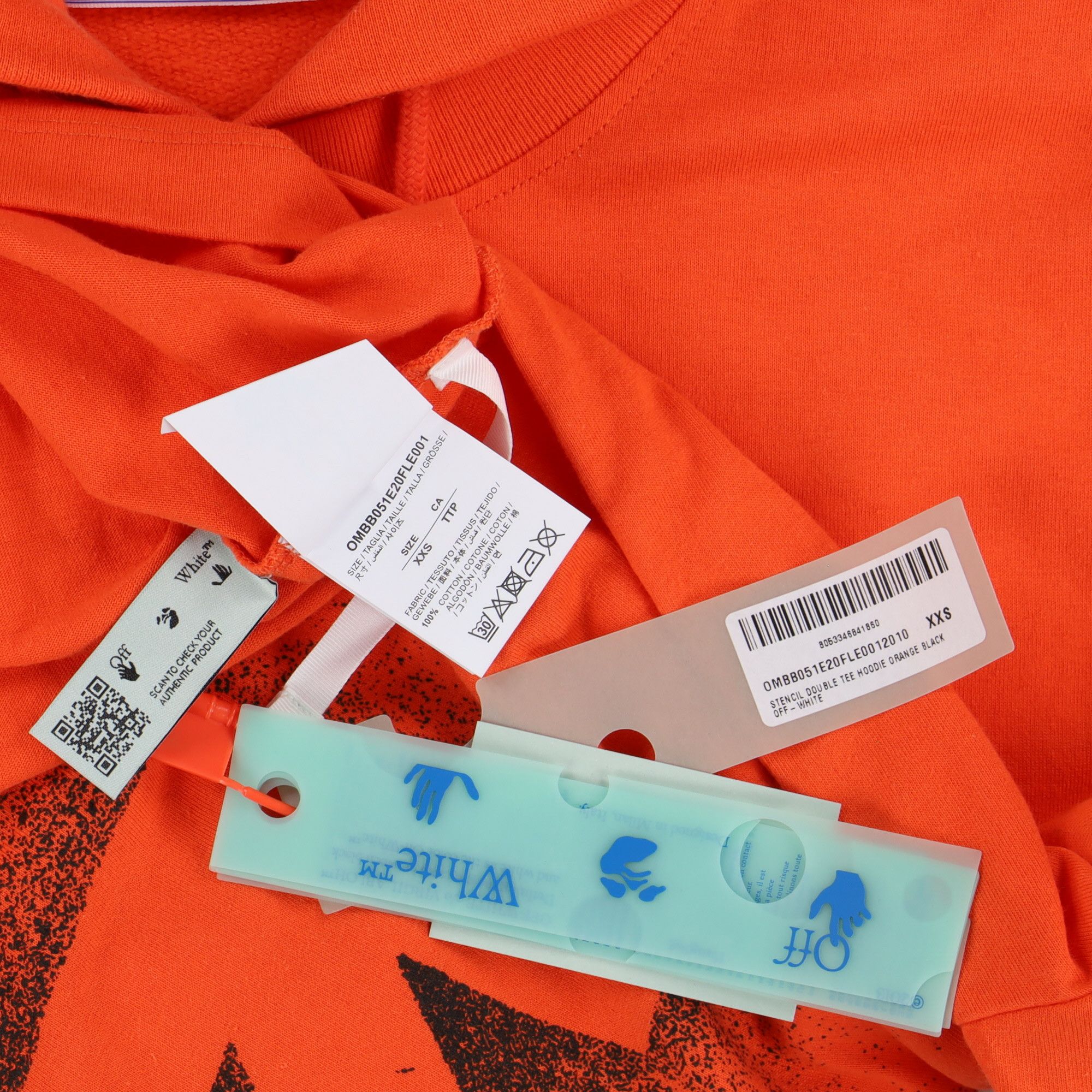 Off-White Orange Stencil Arrows Oversized Layered Tee Hoodie Size US XXS / EU 40 - 7 Thumbnail