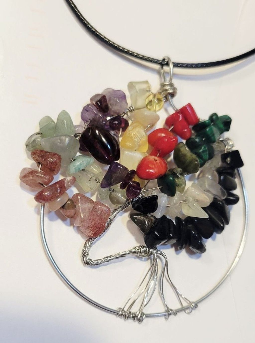 Handmade Gemstone Tree of Life Necklace Size ONE SIZE - 4 Thumbnail