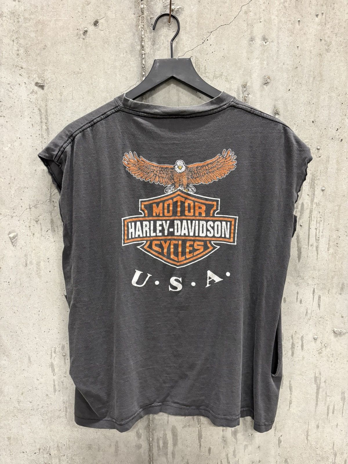 Harley Davidson Vintage Harley Cut Tank Shirt Faded Distressed Grunge Band Size US XL / EU 56 / 4 - 2 Thumbnail