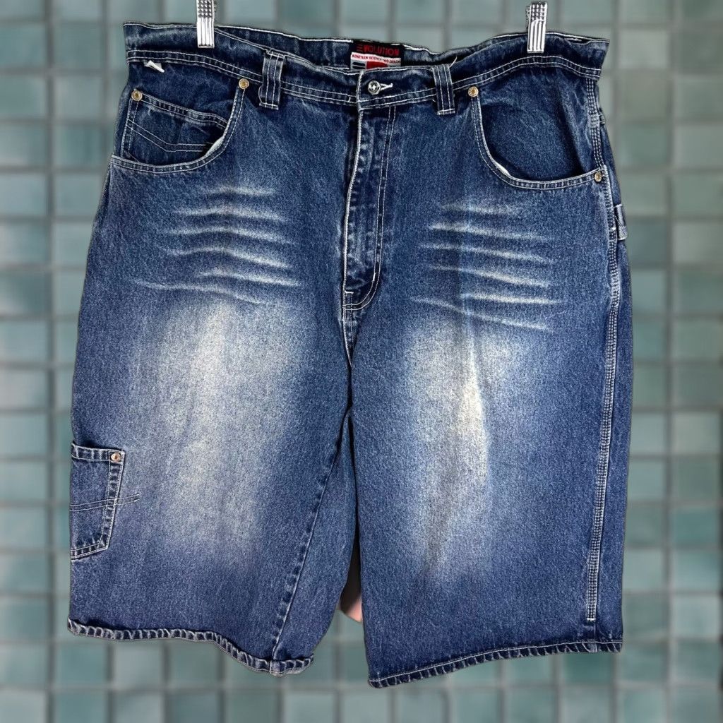 Vintage Evolution Denim Cargo Shorts Mens Size 40 Blue Regular 15in Inseam Cargo Pocket 90s Mens Size US 40 / EU 56 - 1 Thumbnail