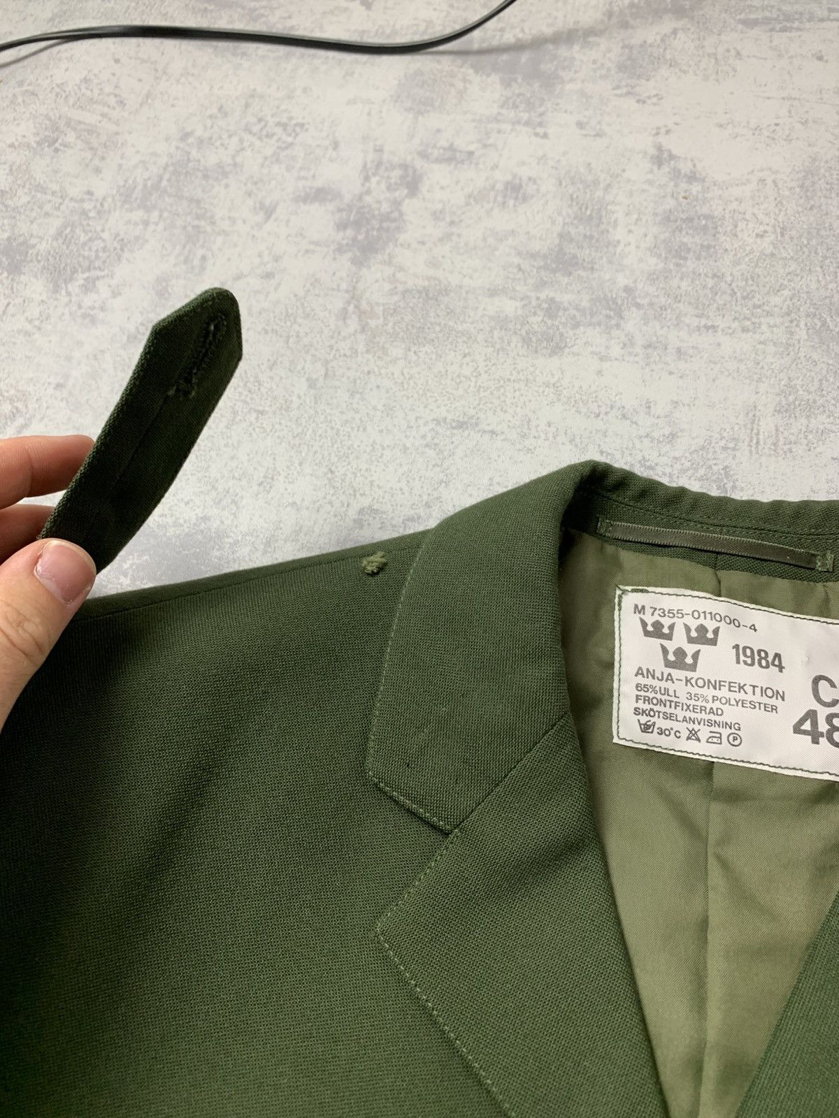 Vintage 80s Cropped Swedish Army Jacket Boxy Vintage Y2K Size US M / EU 48-50 / 2 - 6 Thumbnail
