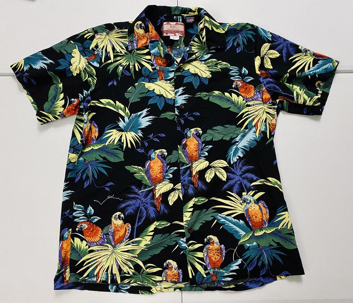 Other RJC Made in USA Black "Parrots Paradise" Hawaiian Shirt L Size US L / EU 52-54 / 3 - 1 Thumbnail