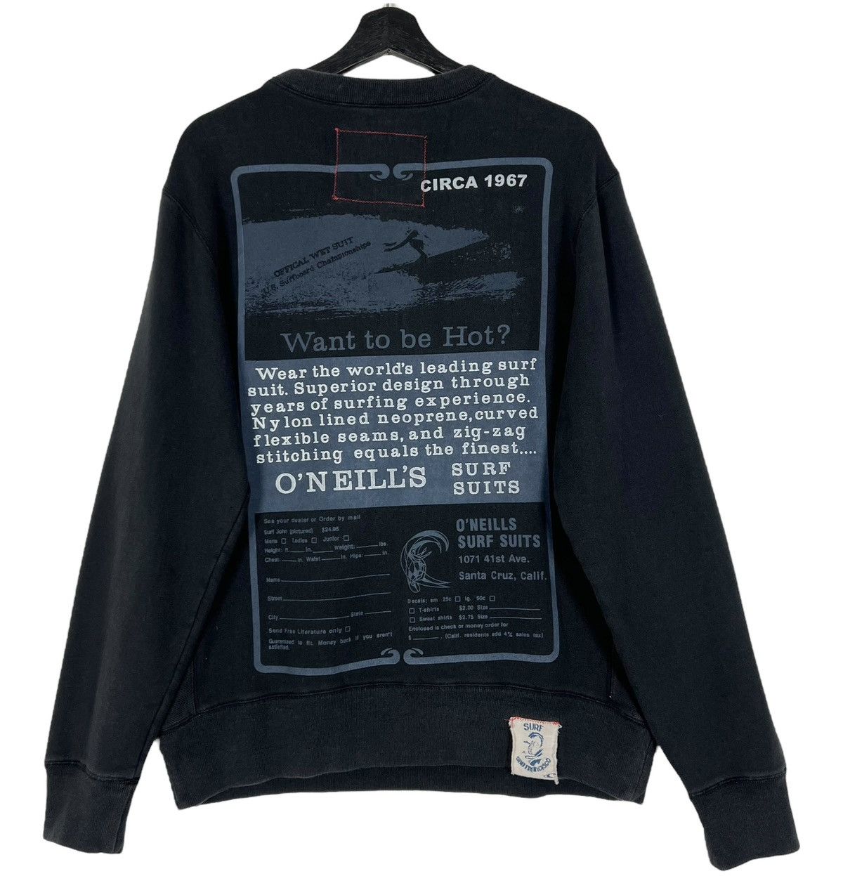 Billabong × O'Neill × Quiksilver Vintage Oneill Wetsuits Heritage Surfin Crew Neck Size US M / EU 48-50 / 2 - 1 Thumbnail