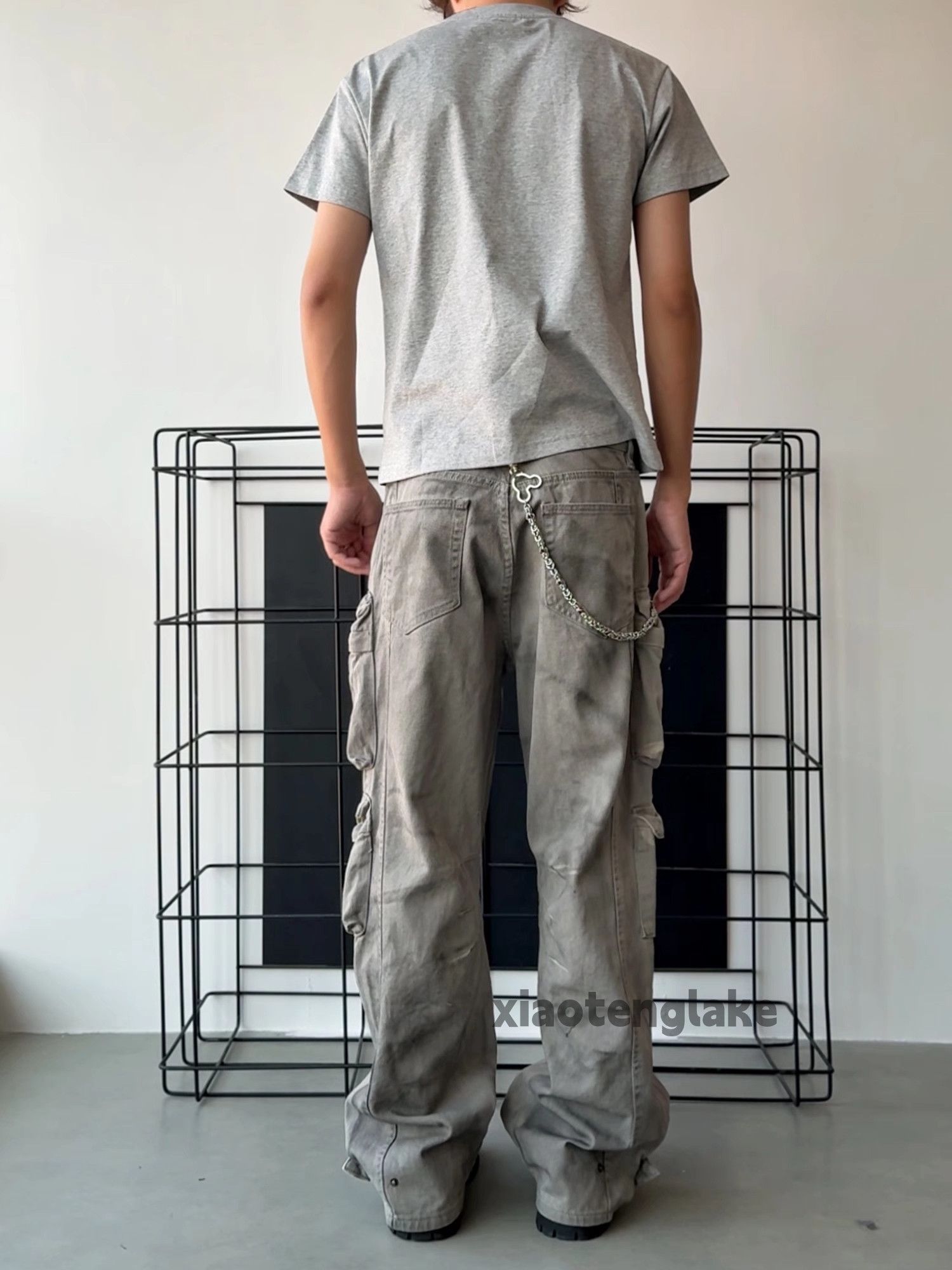 Vintage Utility skate hiphop loose baggy stain paint cargo pants Size US 34 / EU 50 - 2 Thumbnail