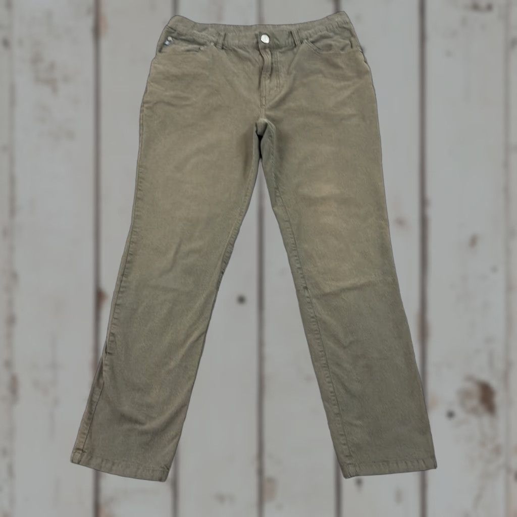 Vintage Free Fly Pants Men 31 Green Chino Cotton Spandex Stretch Mid Rise Straight Size US 31 - 1 Thumbnail