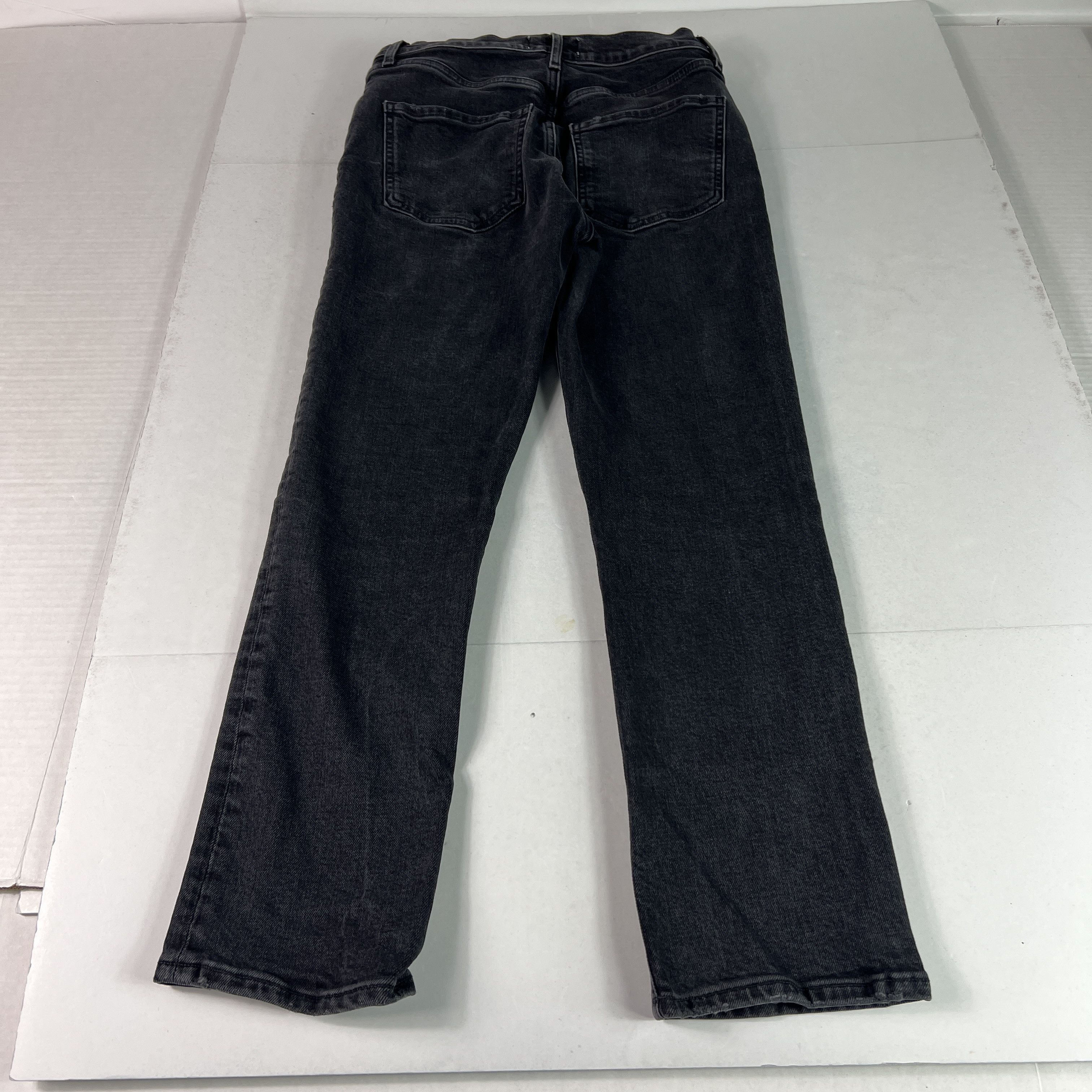 Agolde AGOLDE Jeans Riley Crop Mid Rise Straight Black Faded Denim Size 26" / US 2 / IT 38 - 11 Thumbnail