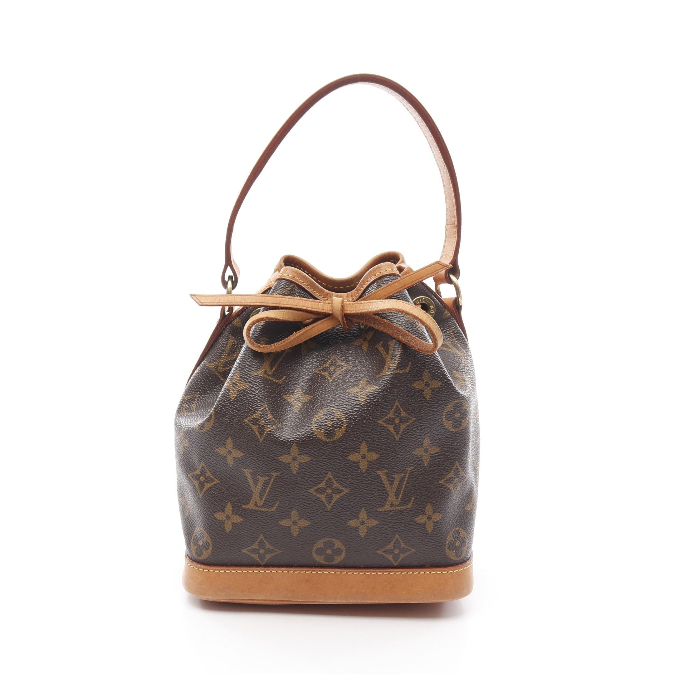 Louis Vuitton Mininoe Monogram Handbag Leather Brown