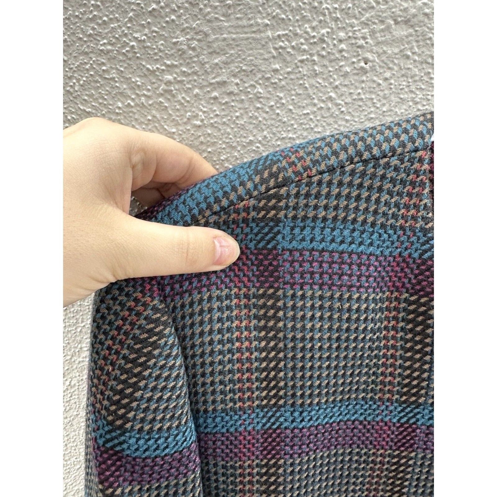 Vintage VINTAGE Emily Blazer Shirt Womens 10 Plaid Tweed Wool Blend Long Sleeve Button Up Black Size L / US 10 / IT 46 - 7 Thumbnail