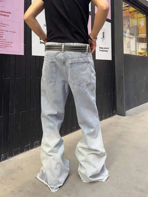 Japanese Brand × Vintage Flared Relaxed Wide Leg Jeans Futuristic Size US 34 / EU 50 - 4 Thumbnail