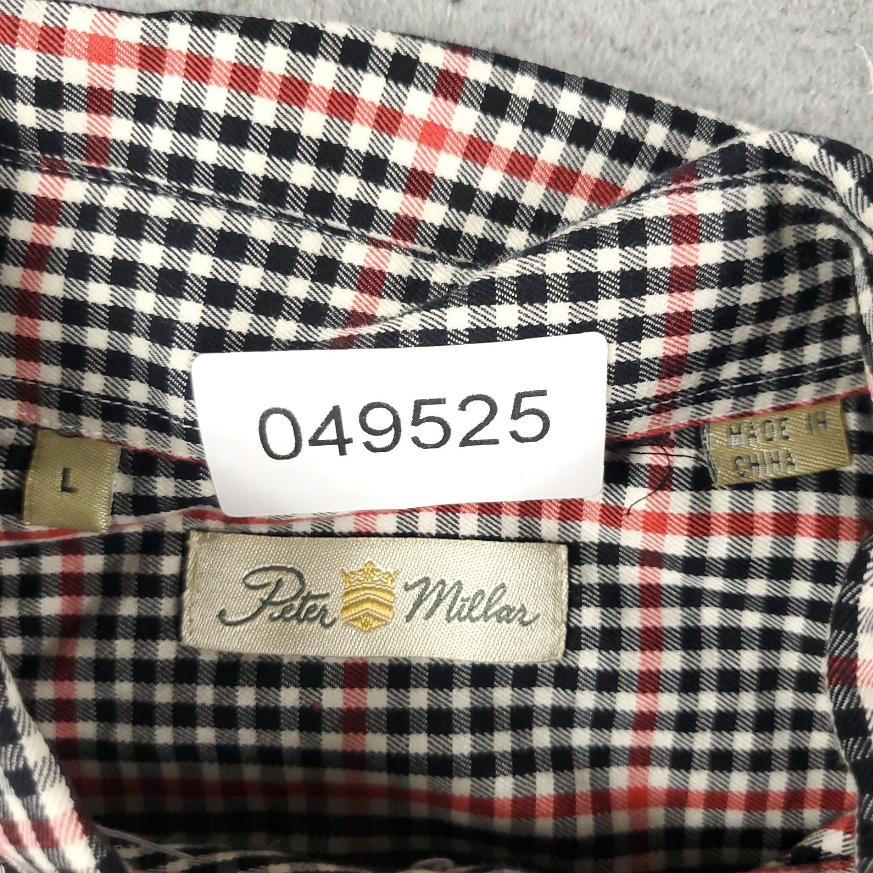Peter Millar Peter Millar Men's Large Black Red Plaid Button-Up Long Sleeve Shirt Size US L / EU 52-54 / 3 - 6 Thumbnail