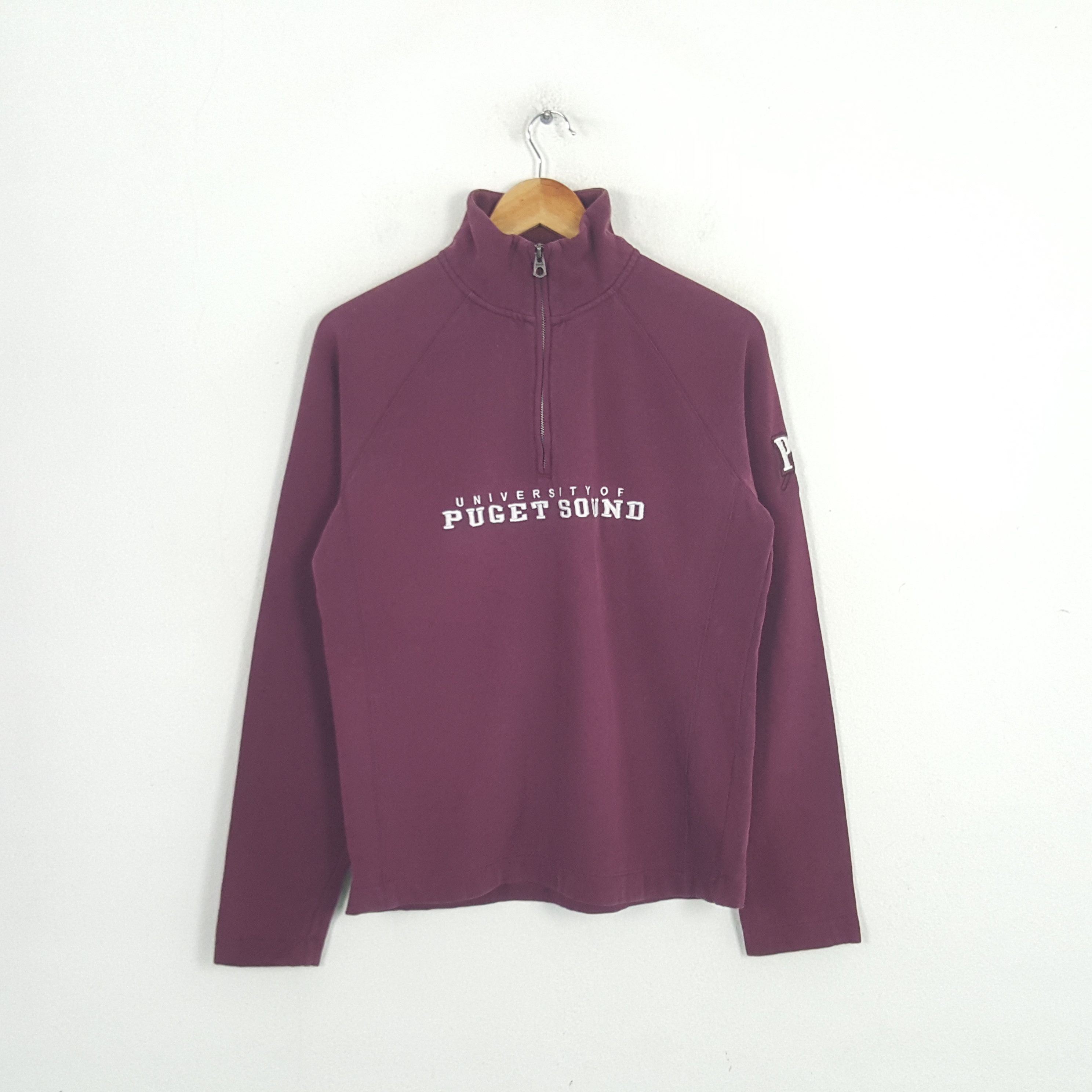 Jansport × Vintage Vinage University Of Puget Sound Half Zipper Sweatshirt Size US S / EU 44-46 / 1 - 1 Thumbnail