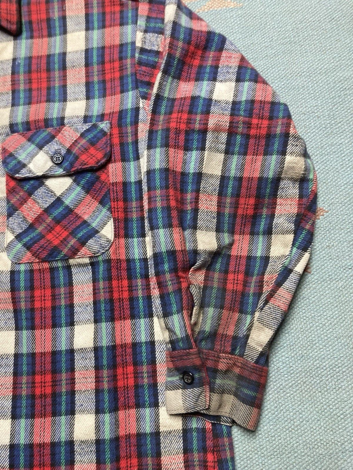 Vintage five brother flannel shirt woven cotton plaid distressed M Size US M / EU 48-50 / 2 - 3 Thumbnail