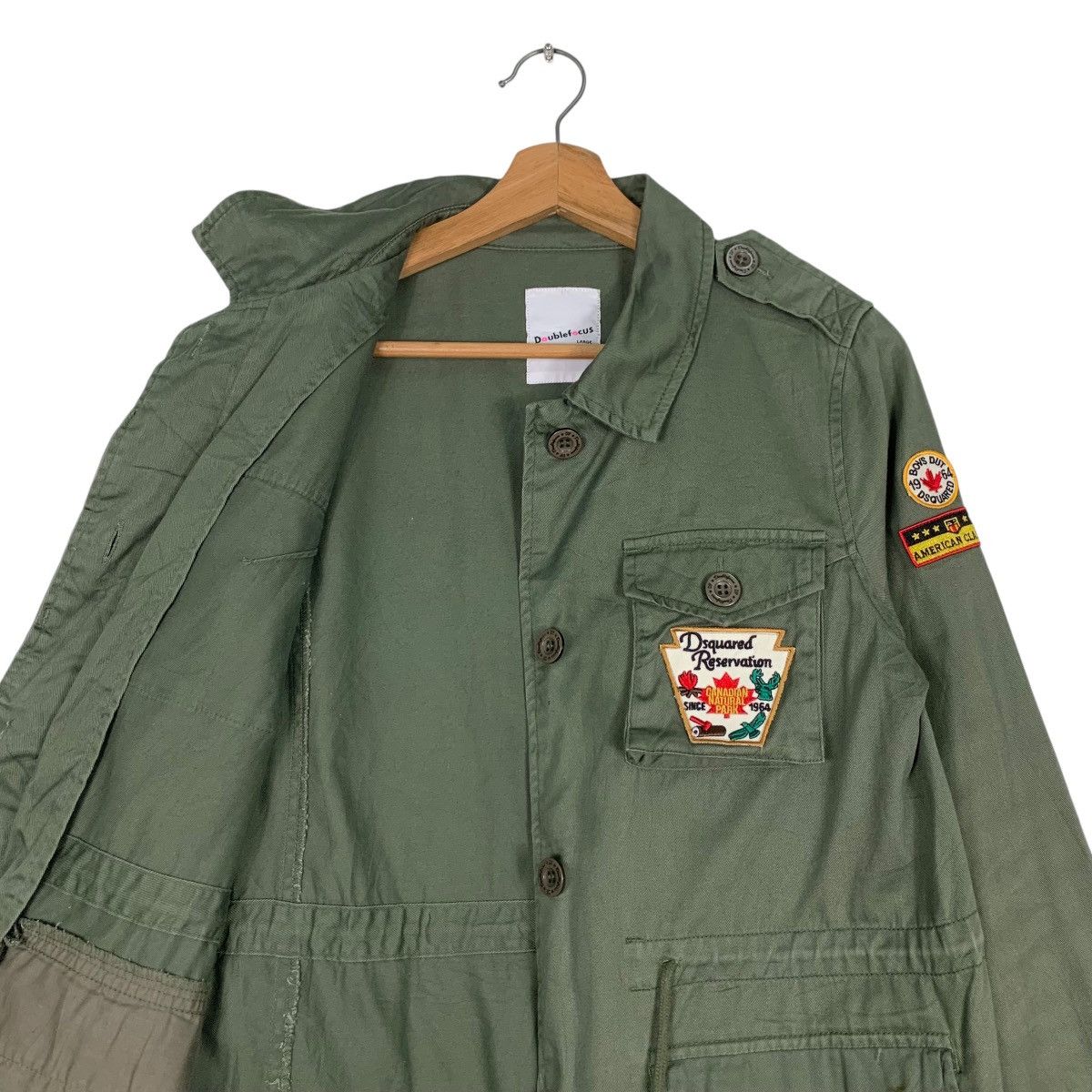 Japanese Brand DOUBLEFOCUS Dsquared Patches Field Jacket #1237-C56 Size US L / EU 52-54 / 3 - 10 Thumbnail