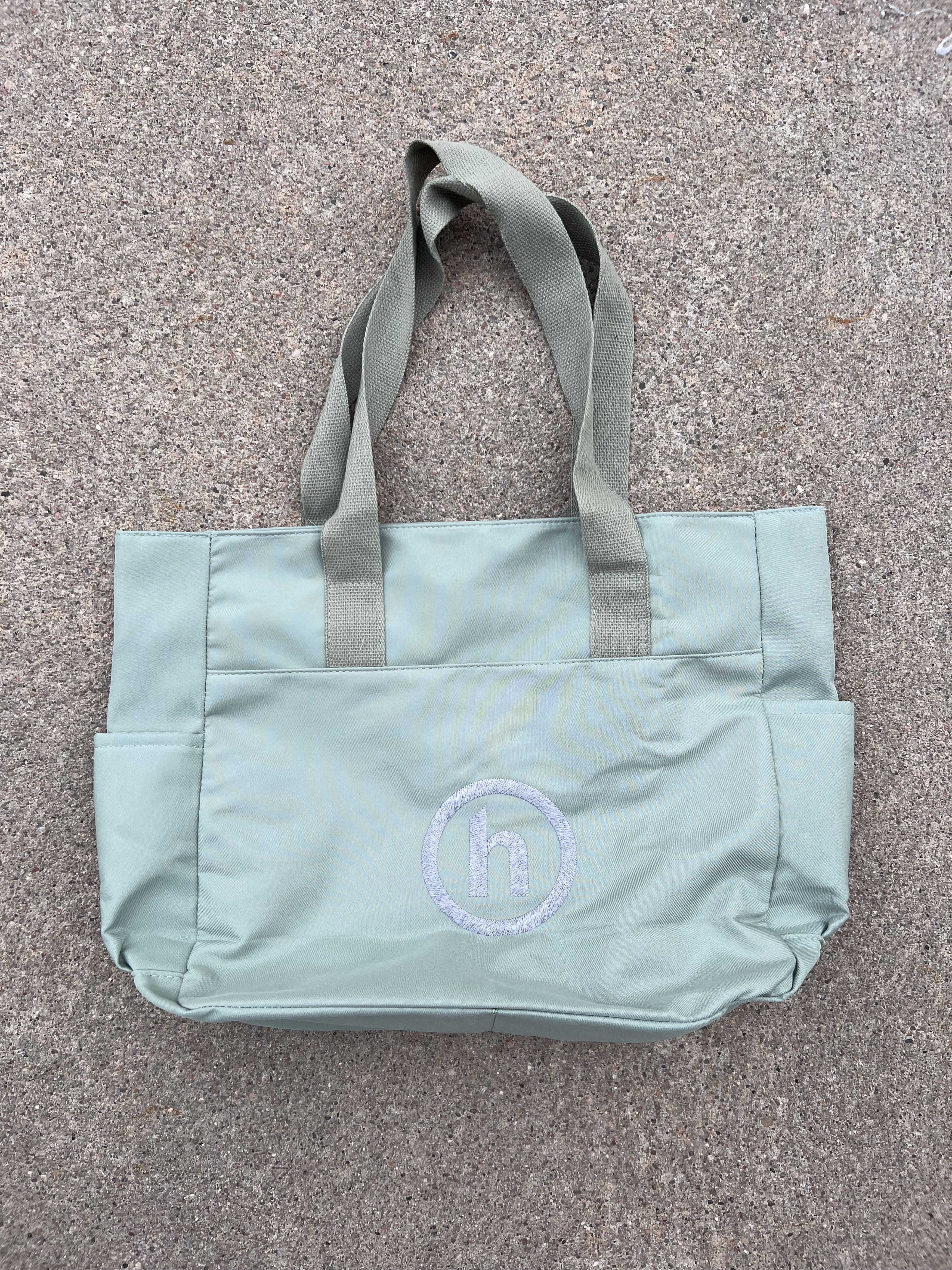 Hidden Ny Embroidered Tote Bag In Olive Green, Men's
