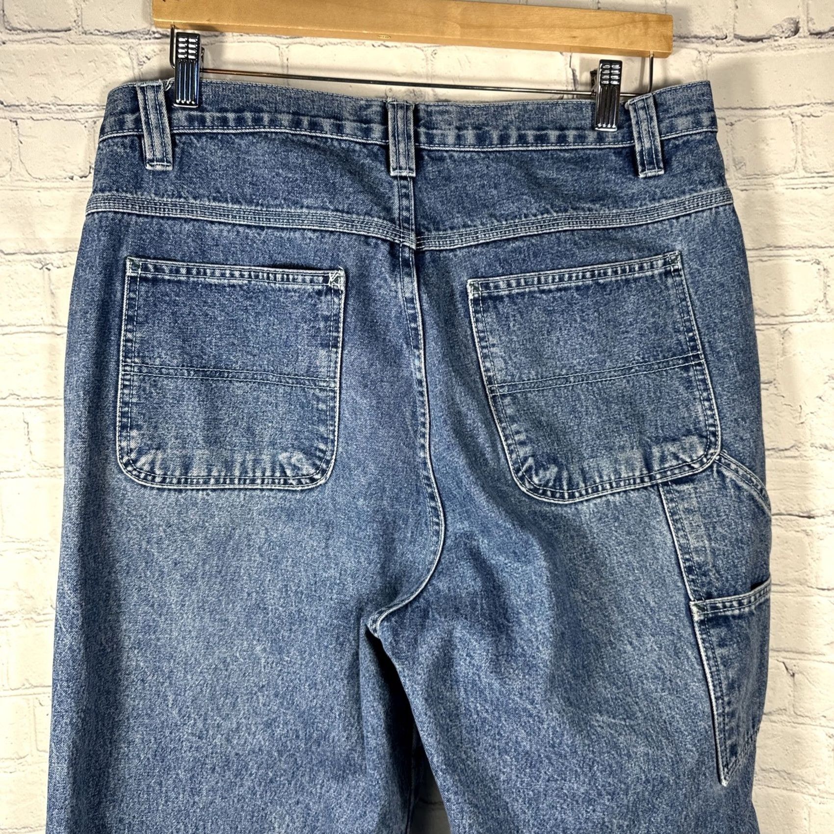 Vintage Vintage St. Johns Bay Carpenter Jeans 34x32 Blue Denim 90s Workwear Mens Jeans Regular Fit Size US 34 / EU 50 - 2 Thumbnail