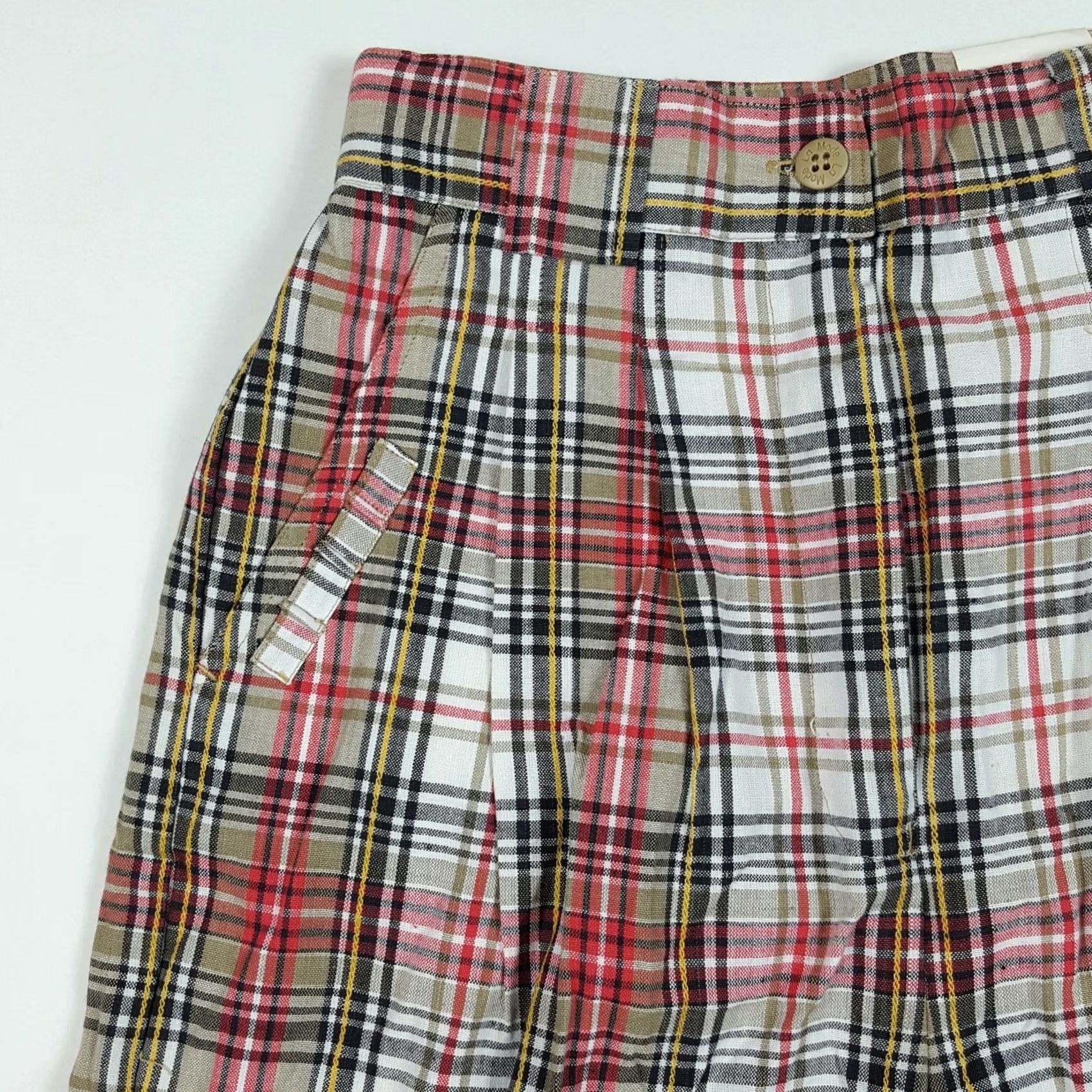 Vintage VINTAGE La Mode Plaid High Waist Outdoor Chino Golf Shorts WOMEN 6 XS? Size 42" / US 20 - 2 Thumbnail