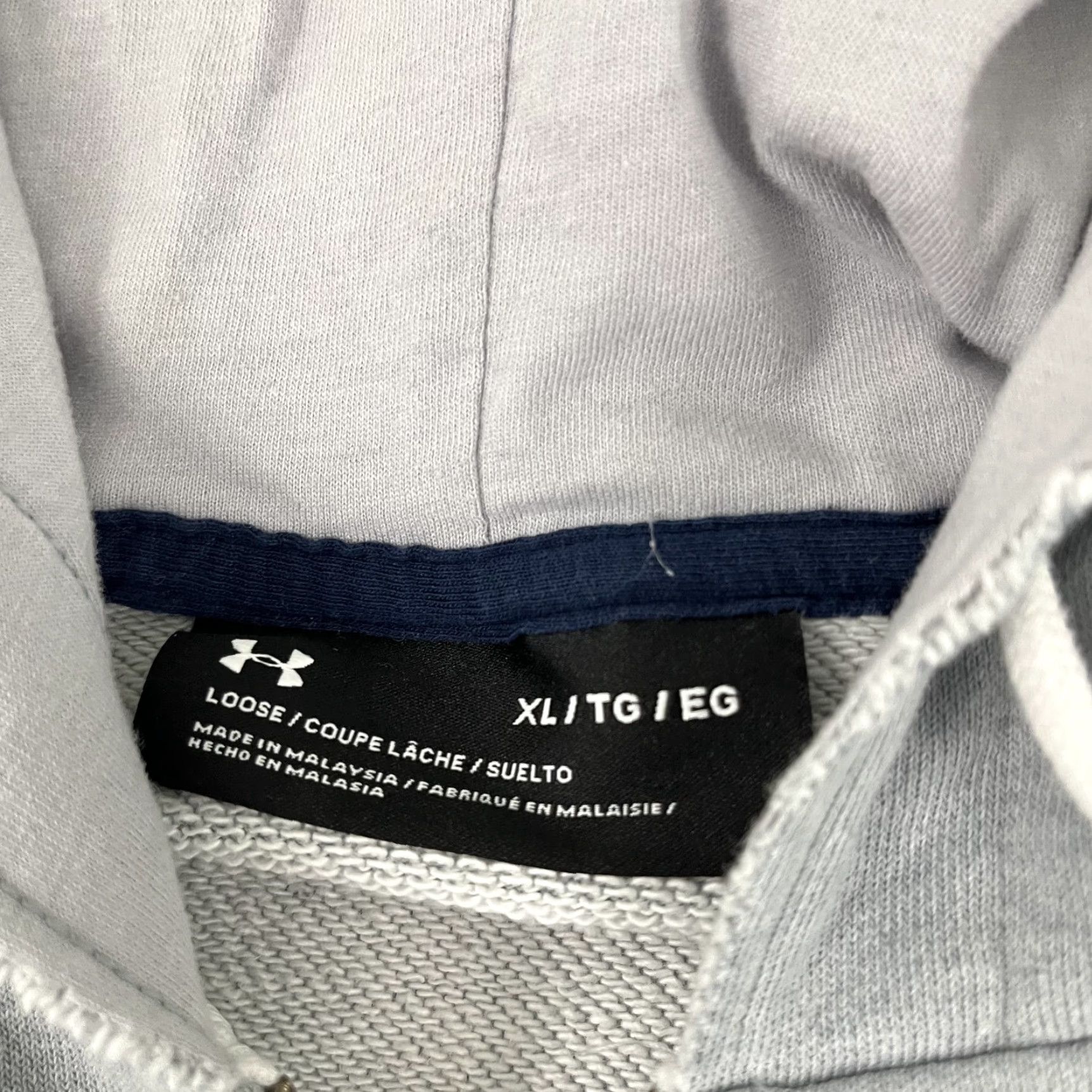 Under Armour Under Armour Project Rock Hoodie Adult XL Gray Blue Workout Gym Full Zip Hooded Pockets Mens Size US XL / EU 56 / 4 - 4 Thumbnail