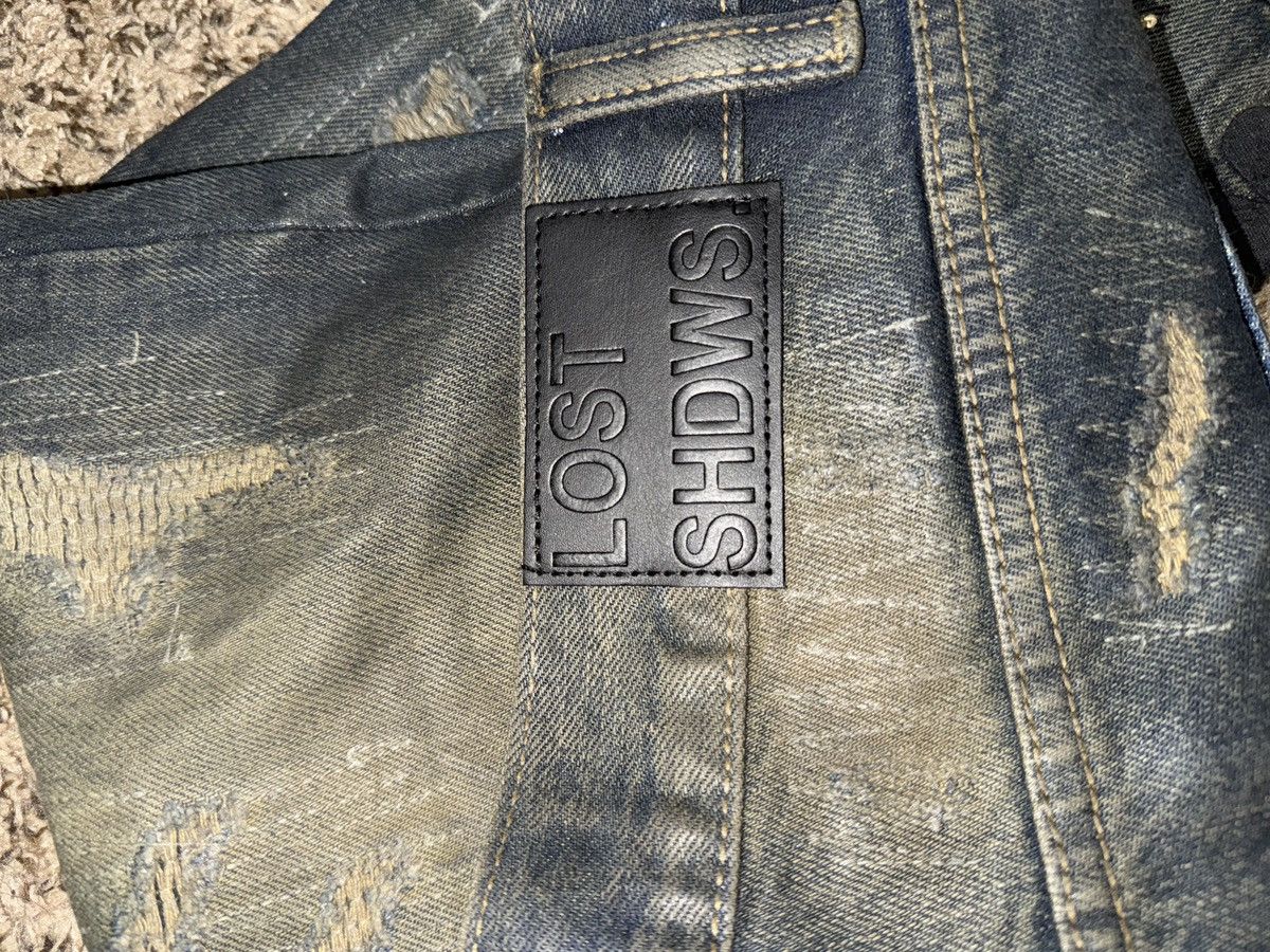 LOSTSHDWS LOST SHDWS Dstroy Waxed Sun Logo Denim "Black Indigo" Size US 30 / EU 46 - 3 Thumbnail