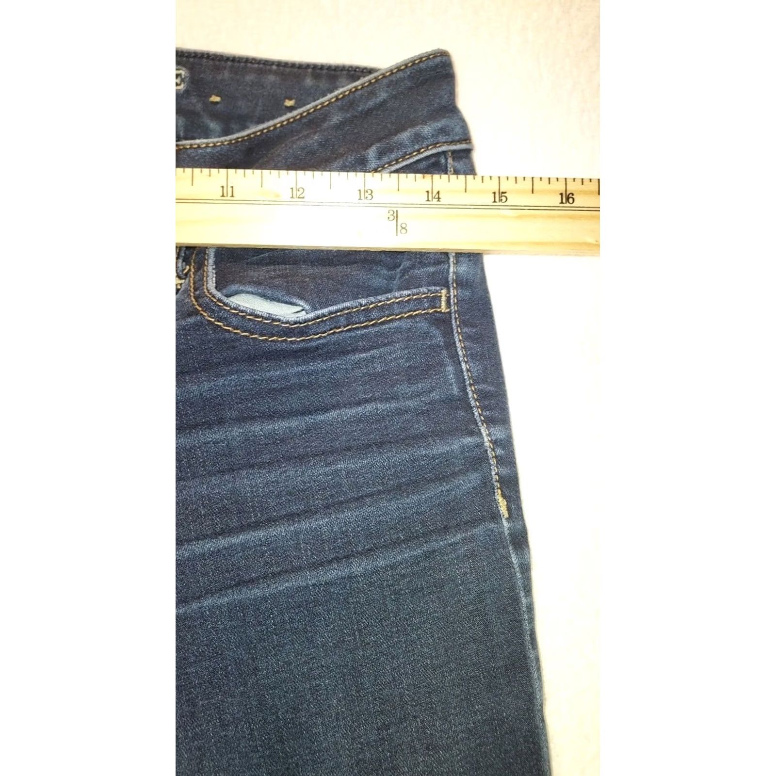 American Eagle Outfitters VINTAGE American Eagle Womens Skinny Jeans Size 4 Super Stretch Dark Wash (Note: Vintage tag present in data) Size 27" / US 4 / IT 40 - 5 Thumbnail