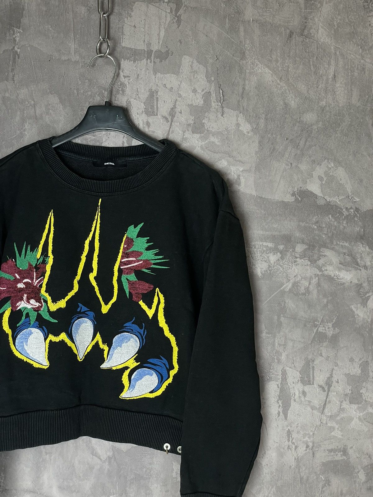Diesel Diesel Avant Garde “Monster Hand” full print crop sweatshirt Size M / US 6-8 / IT 42-44 - 4 Thumbnail