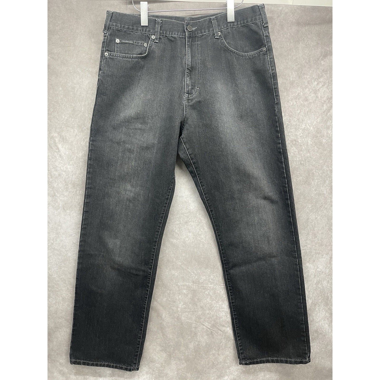 Calvin Klein VTG Y2K Black CALVIN KLEIN Straight Leg Jeans 36 X 32 Jnco S Size US 36 / EU 52 - 2 Thumbnail