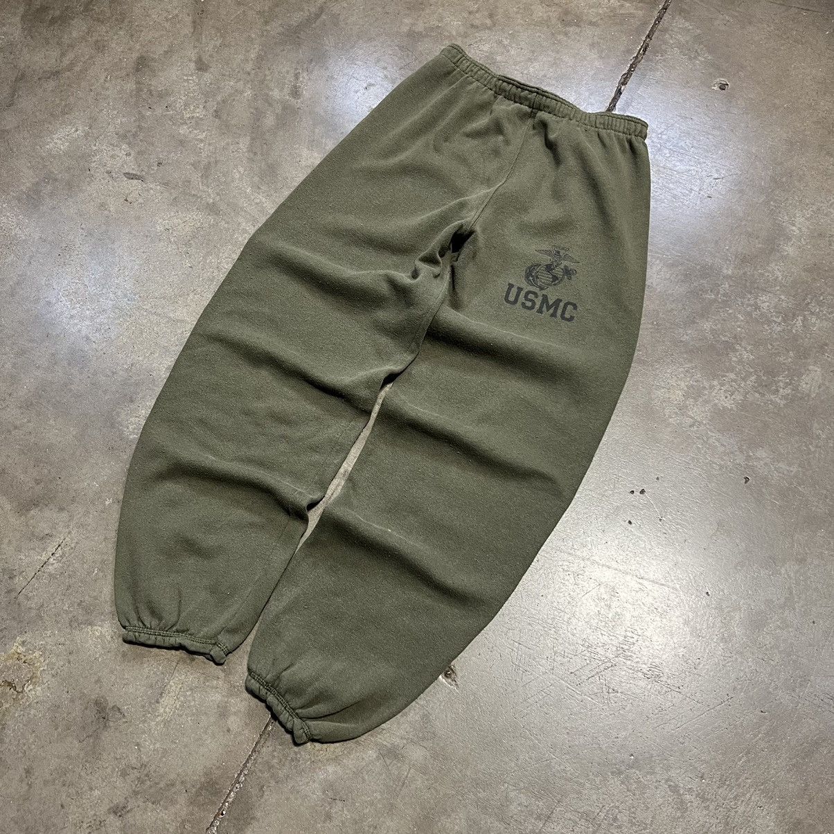 Vintage Vintage 90s USMC Sweatpant Jogger Olive Green Baggy Military Size US 28 / EU 44 - 2 Thumbnail