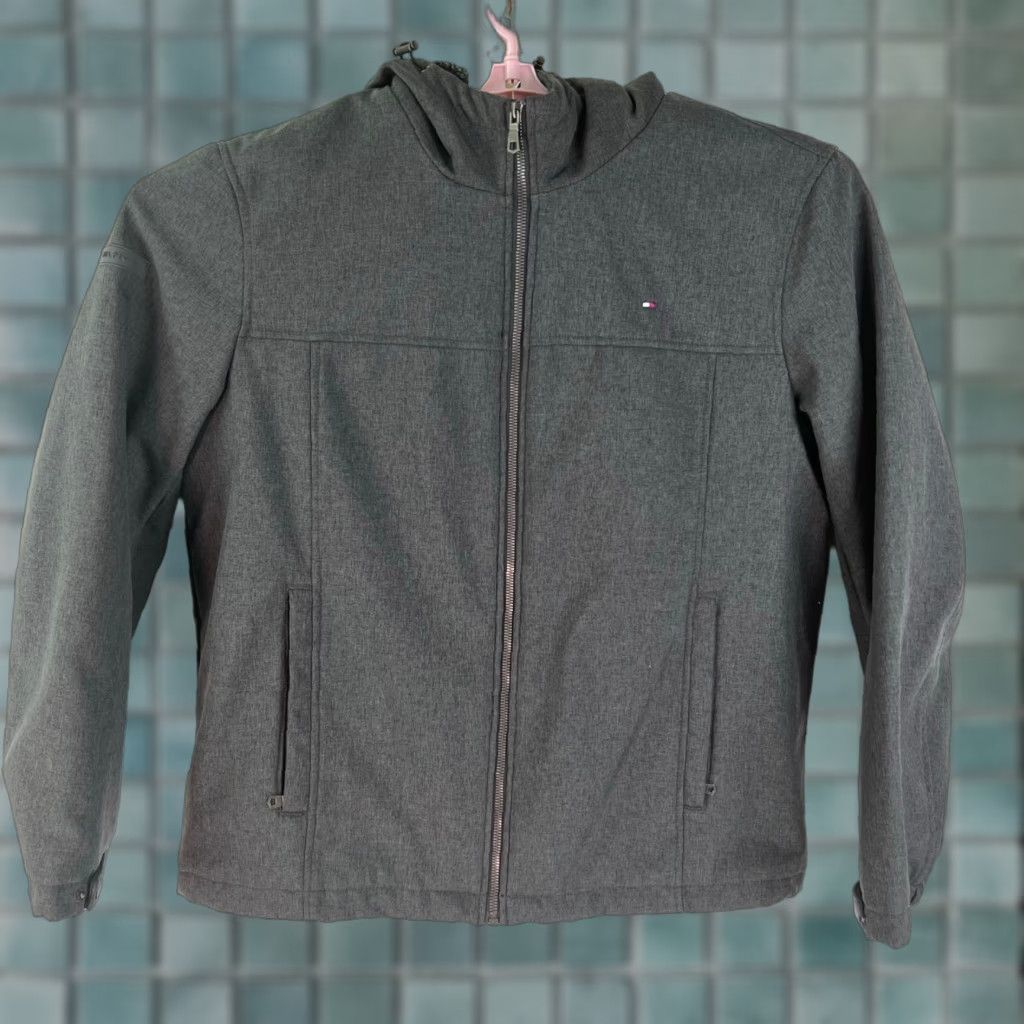 Tommy Hilfiger Tommy Hilfiger Soft Shell Jacket Men L Gray Full Zip Hoodie Size US L / EU 52-54 / 3 - 1 Thumbnail