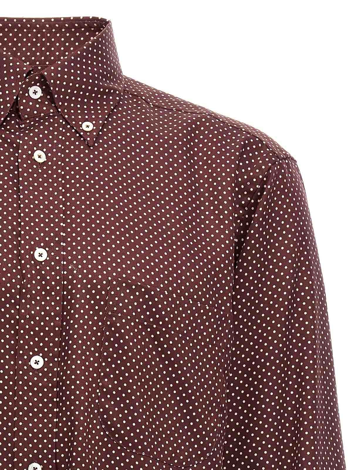 Tom Ford o1y0425 Patterned Shirt in Burgundy/White Size US M / EU 48-50 / 2 - 3 Thumbnail