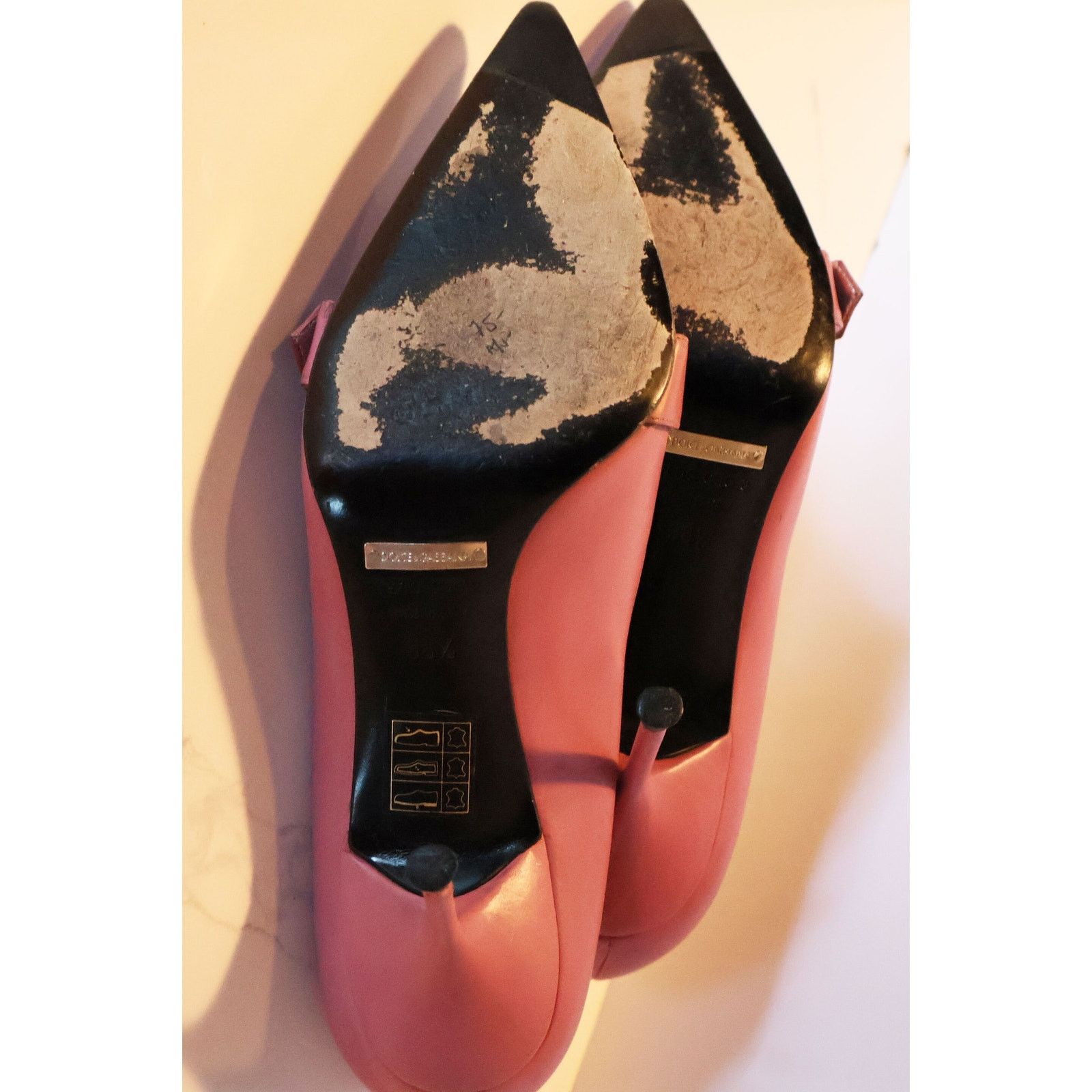 Dolce & Gabbana Vintage Dolce and Gabbana Pink Leather Pointy Toe Stiletto Size US 7.5 / IT 37.5 - 8 Thumbnail