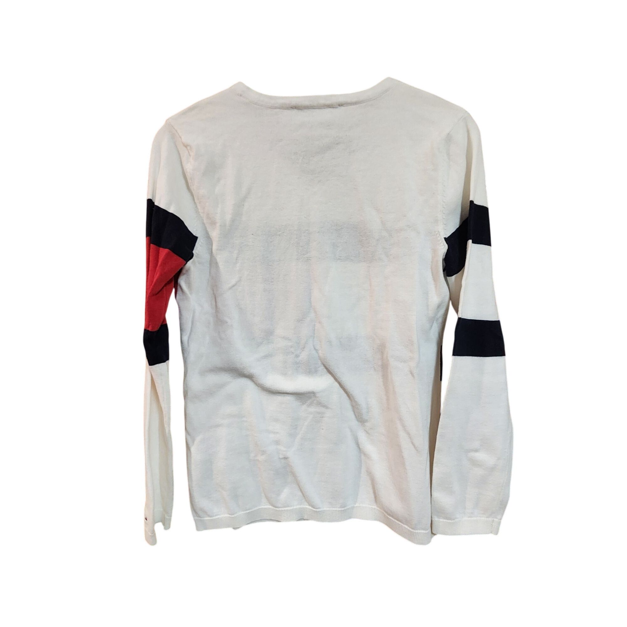 Tommy Hilfiger Tommy Hilfiger womens Colorblock V-Neck Sweater S White Red Size S / US 4 / IT 40 - 2 Thumbnail
